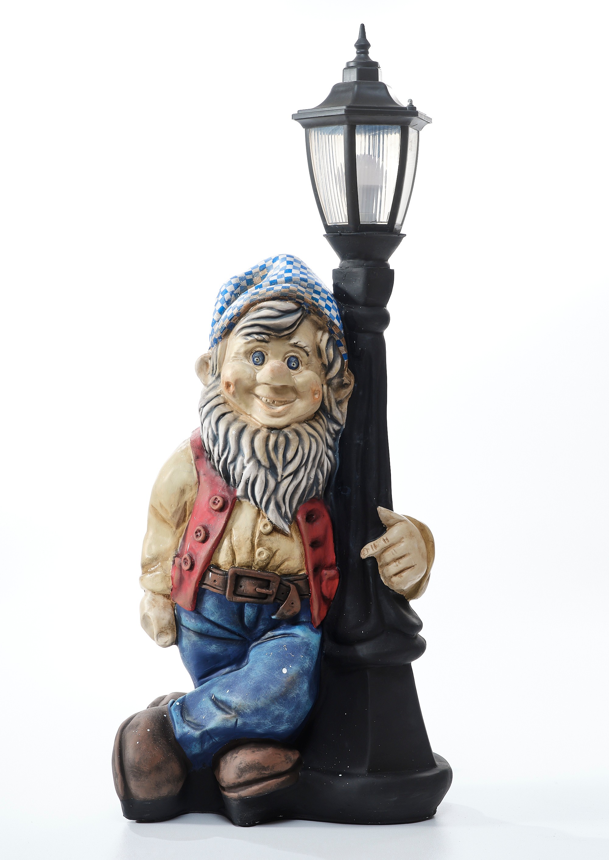 Dwarf Street Lamp with Lantern - Sculpture (Handmade)