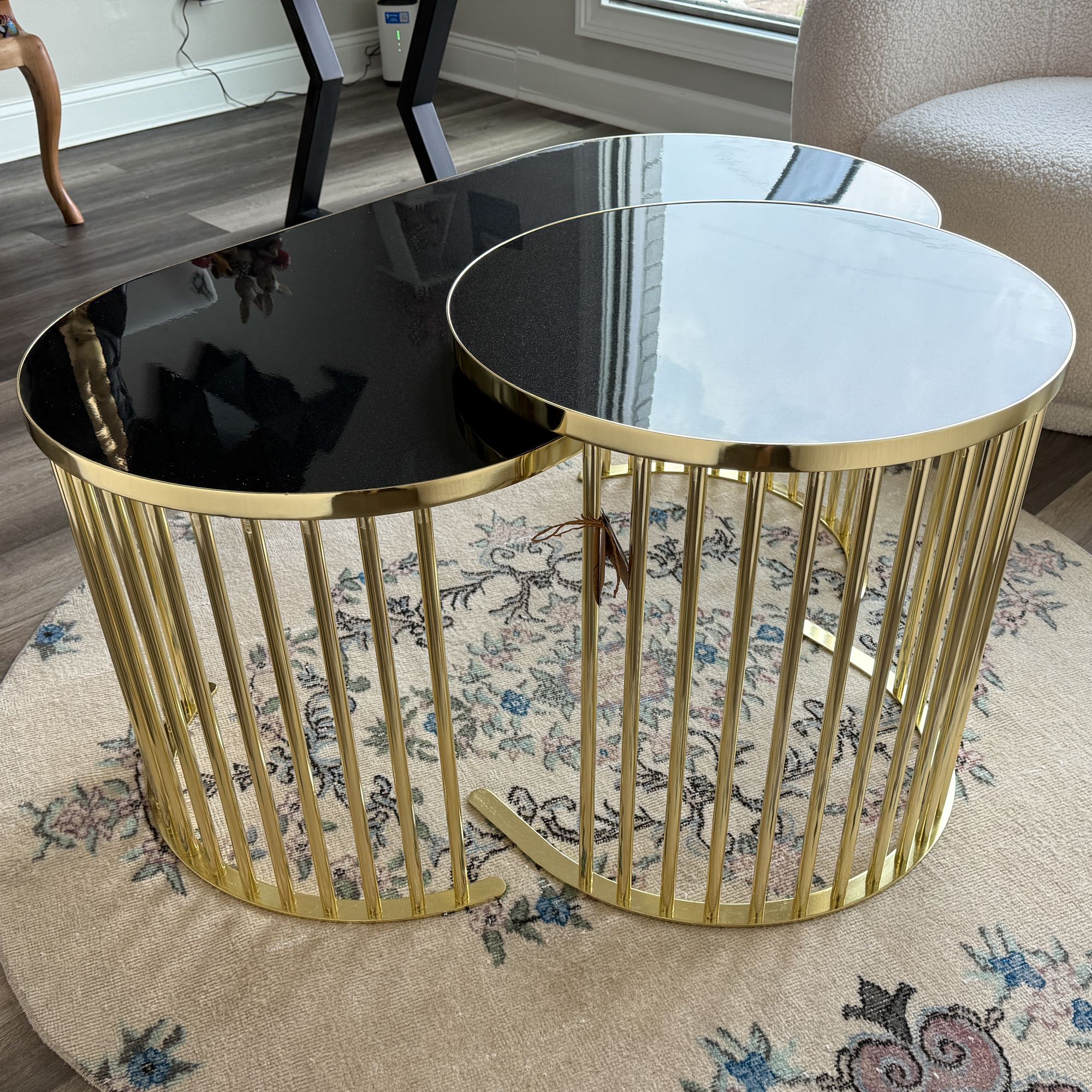 Golden-Black Nesting Table Set