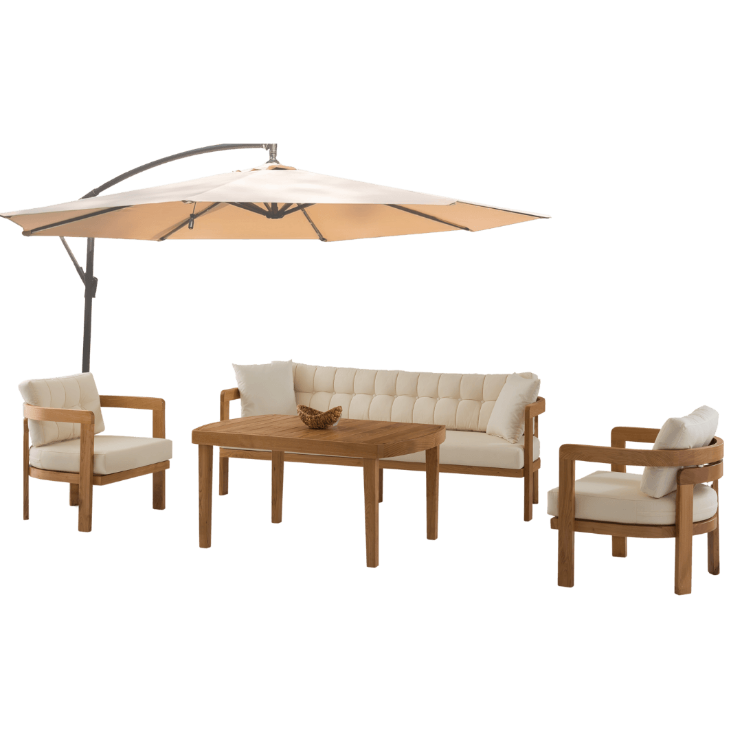 Miami Outdoor Set - Iroko Wood & Waterproof Nano Fabric