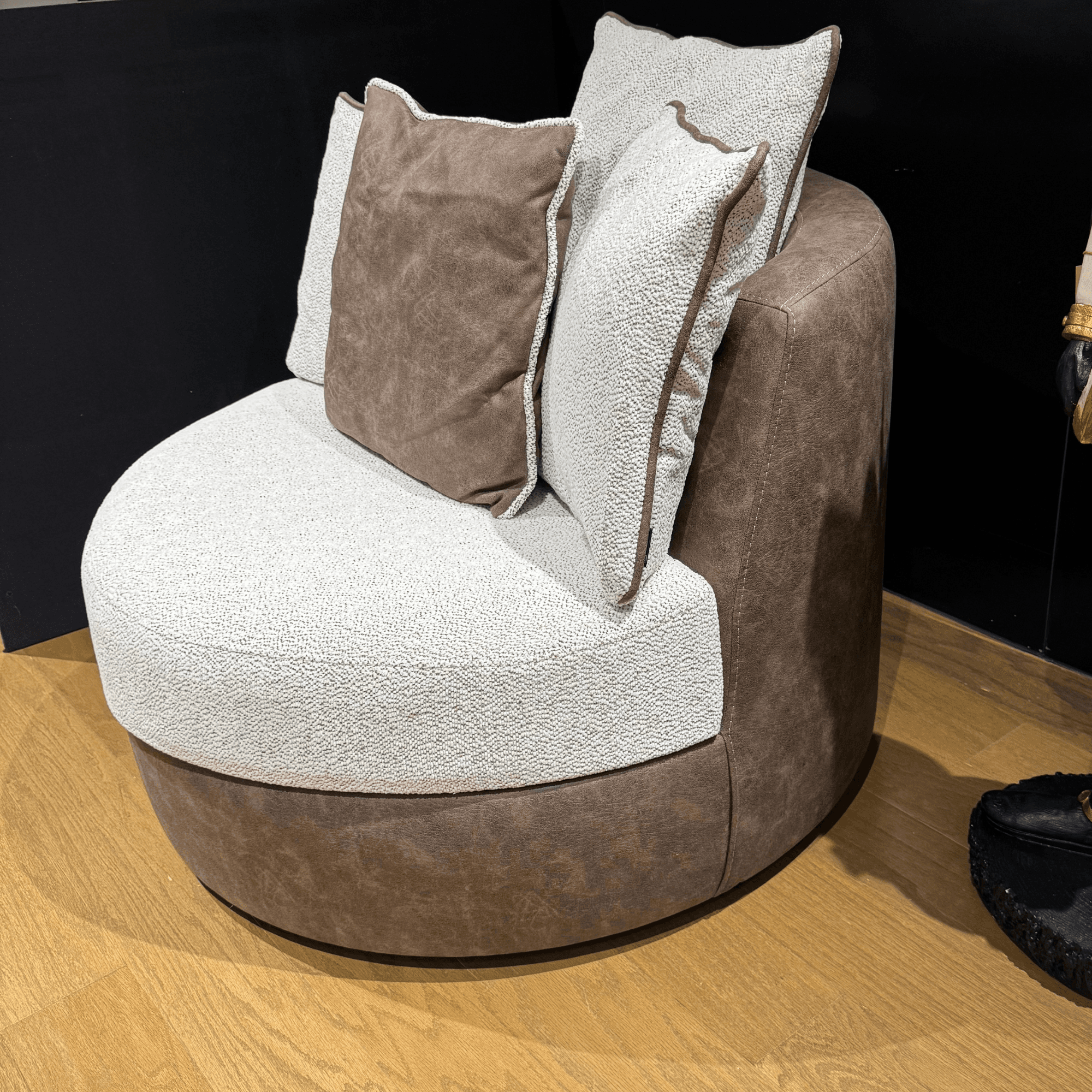 Form Light Brown Beige Swivel Armchair 