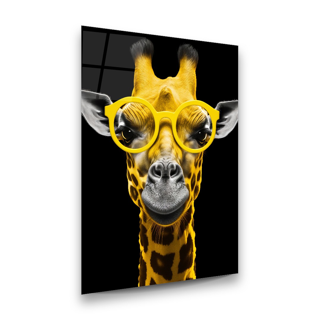 Fun Giraffe - Rectangle Glass Art