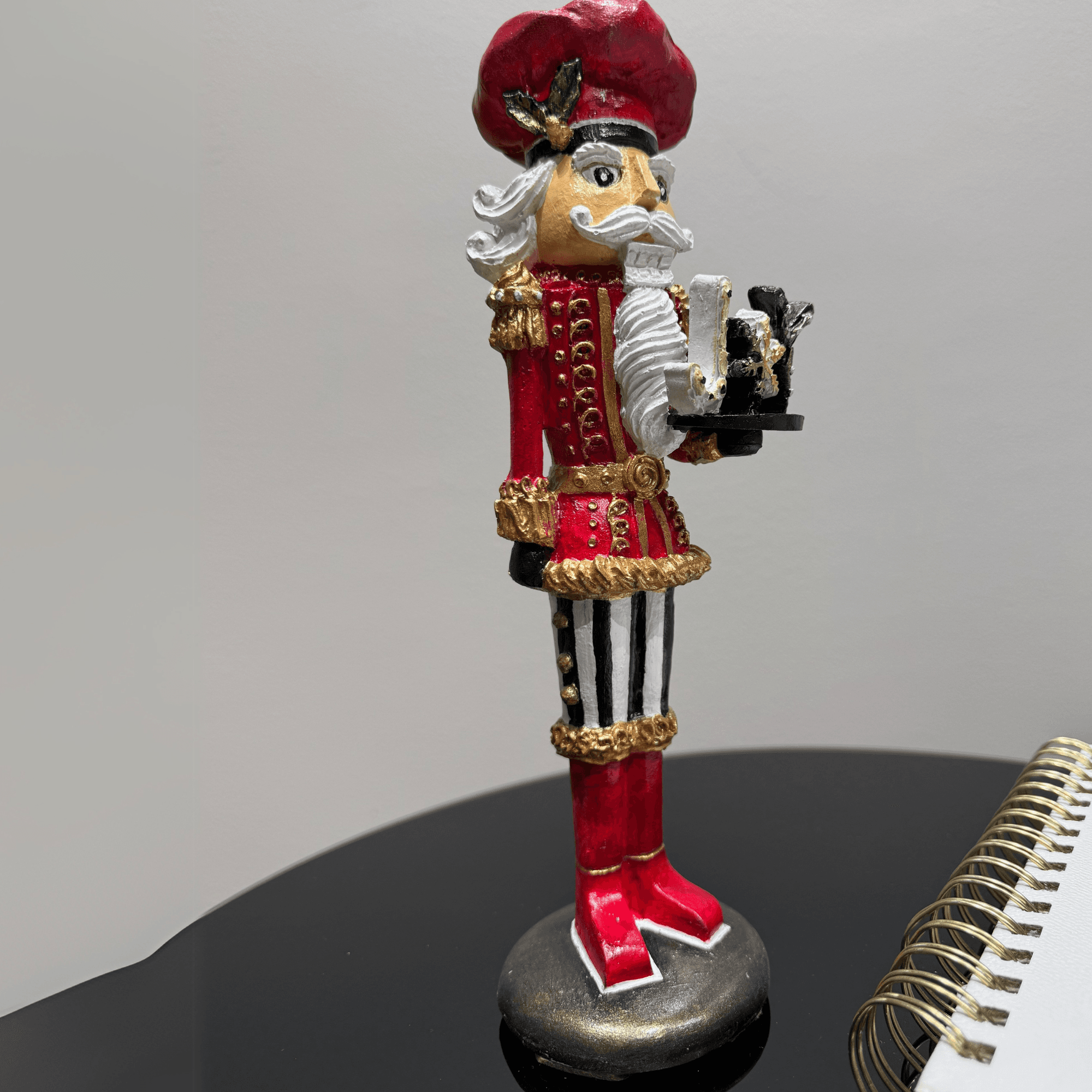 Nutcracker Handmade Christmas Figurine – Red Hat Edition