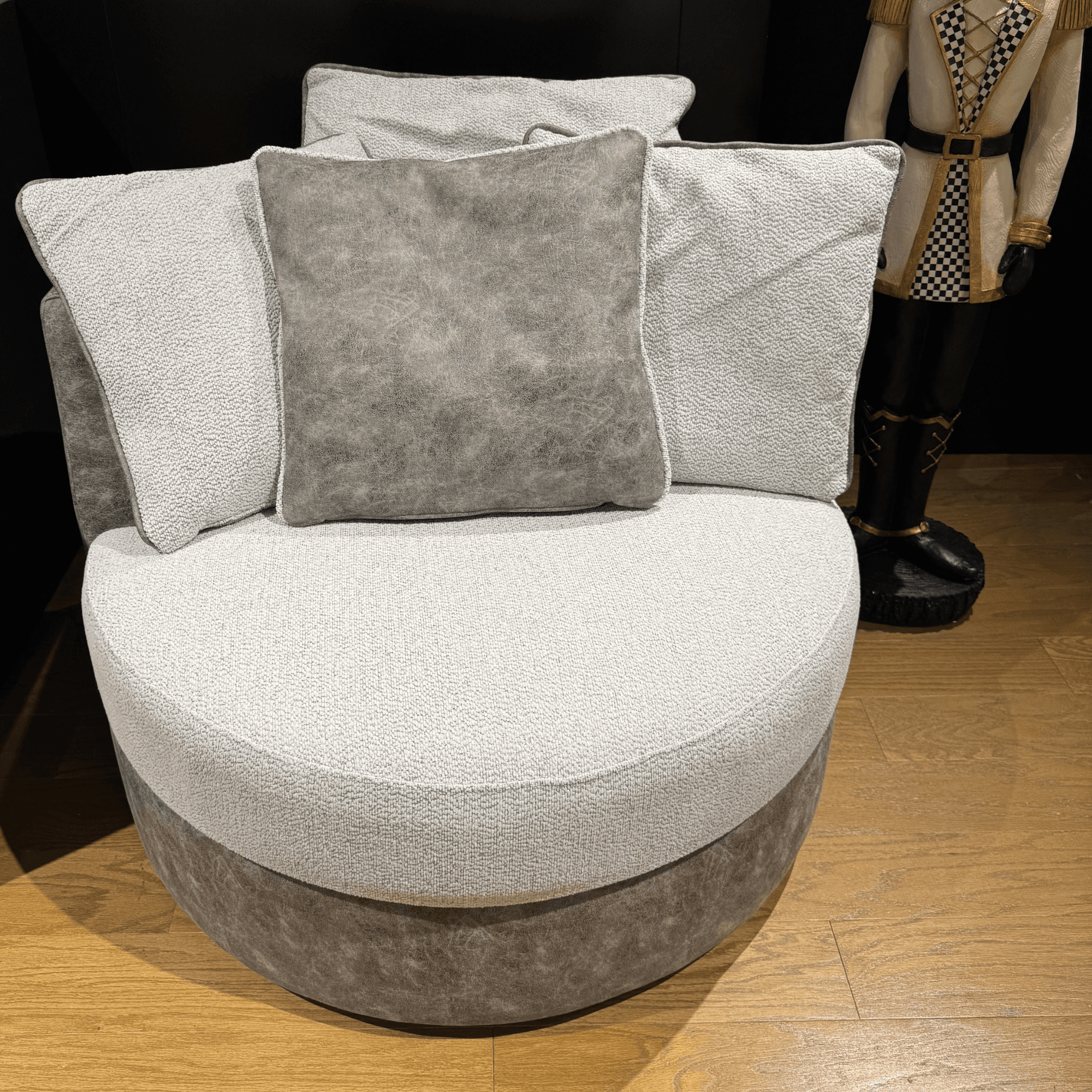 Form Light Gray Swivel Armchair