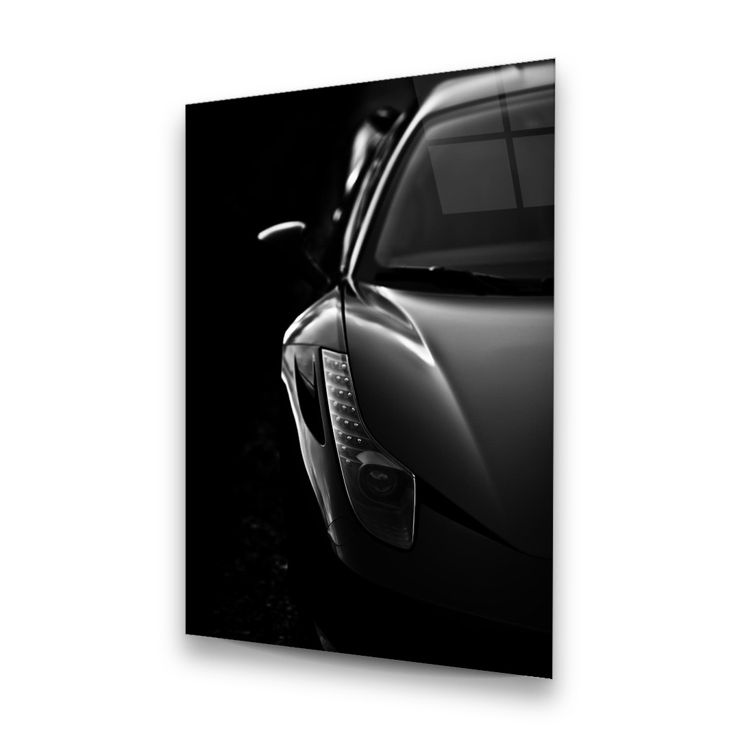 Black Car - Rectangle Glass Art