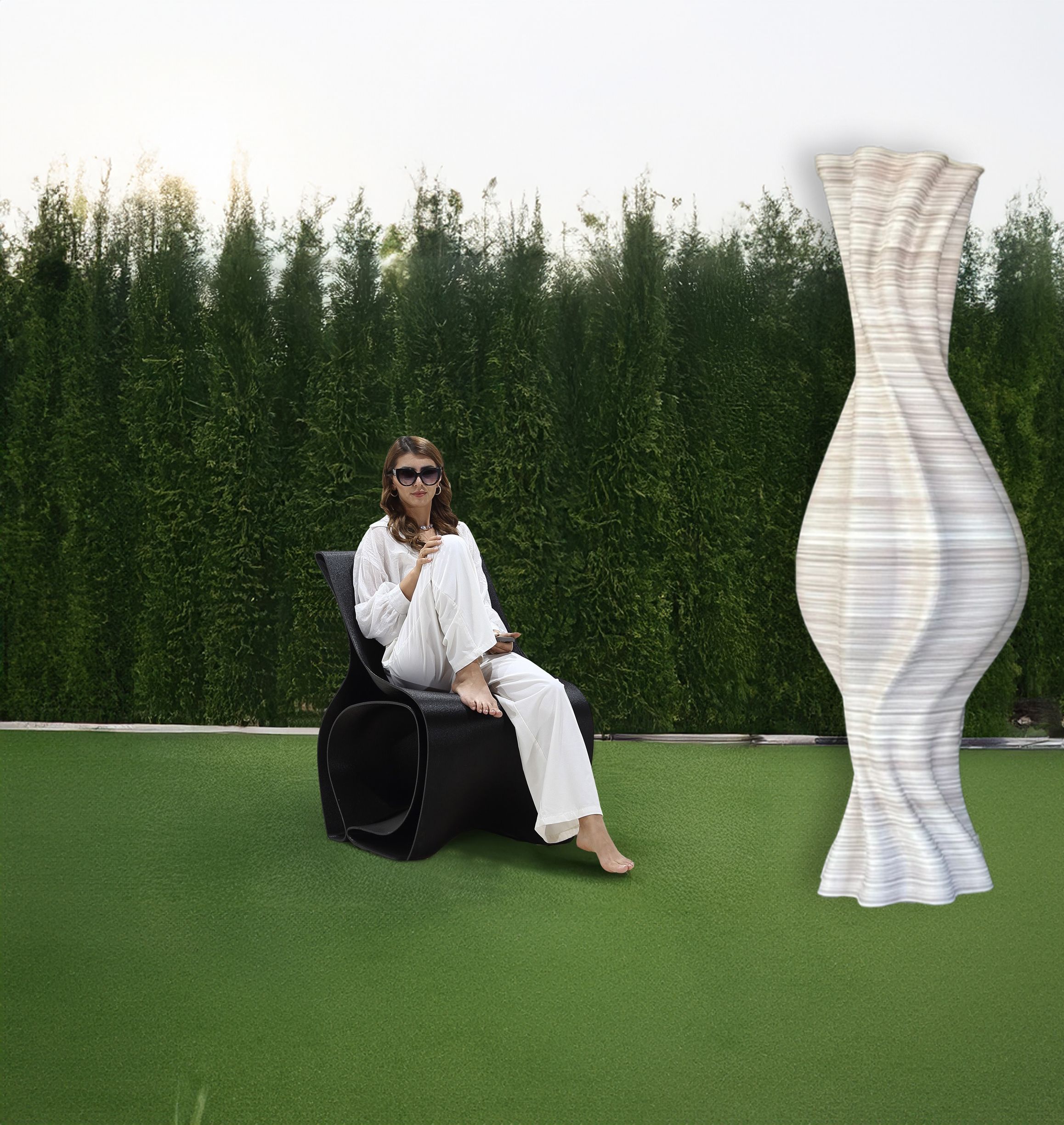 Ferozzi Monolith Vase Customizable 3D-Printed Decorative Sculpture for Indoor and Outdoor Spaces