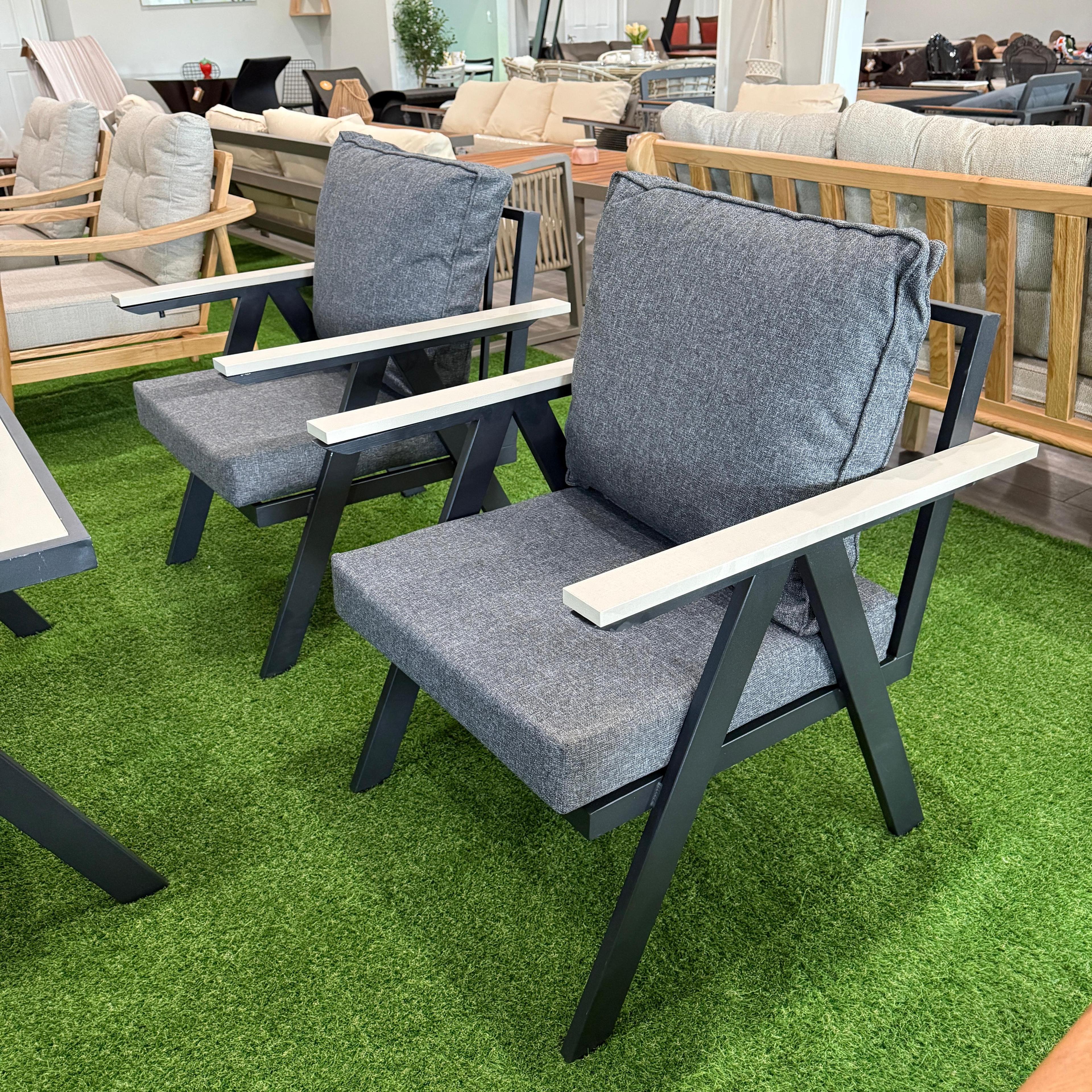 Ferozzi Outdoor Lounge Set with Waterproof Cushions – Modern Metal Frame Patio Seating for Garden, Balcony, or Porch