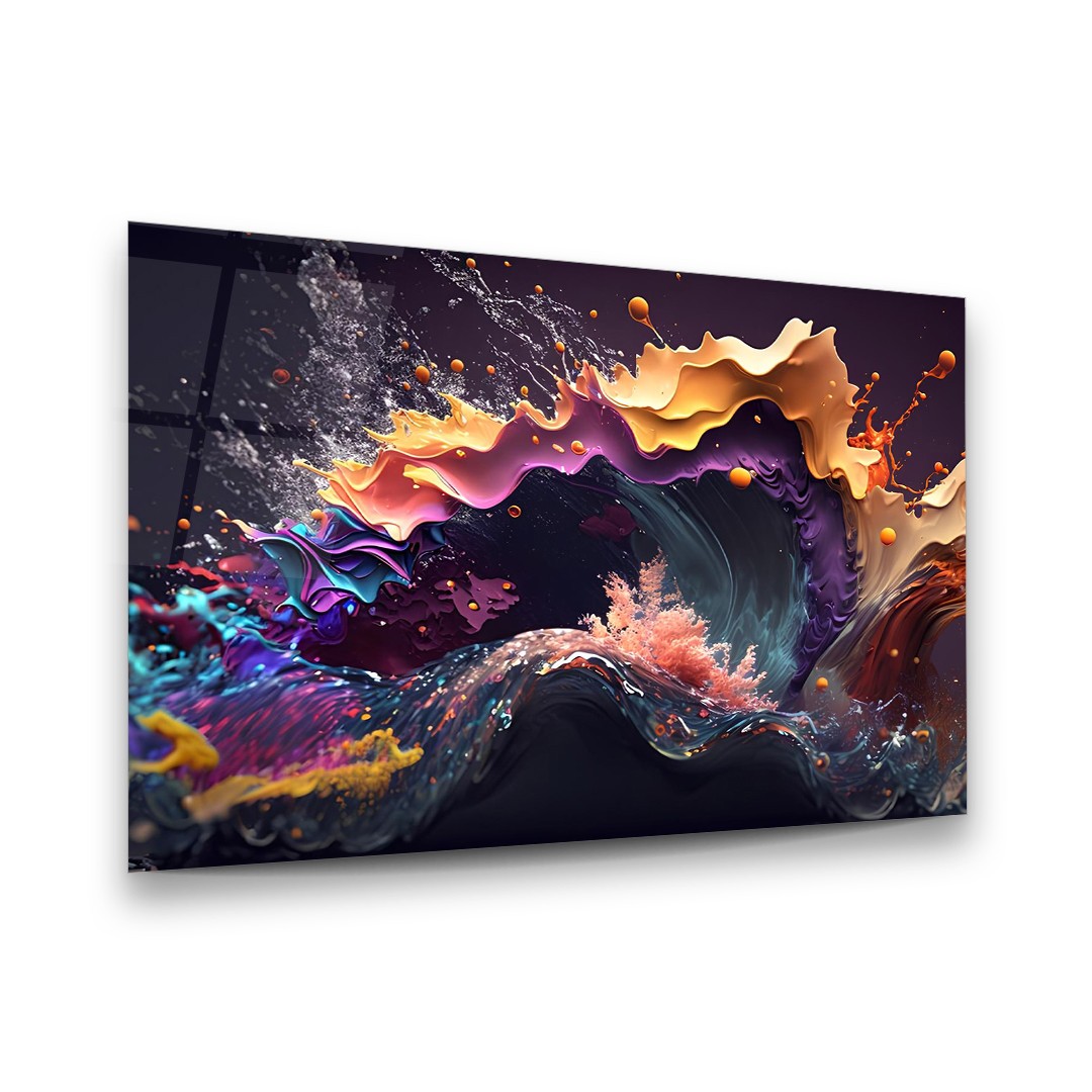 Color Wave - Horizontal Wall Glass Art