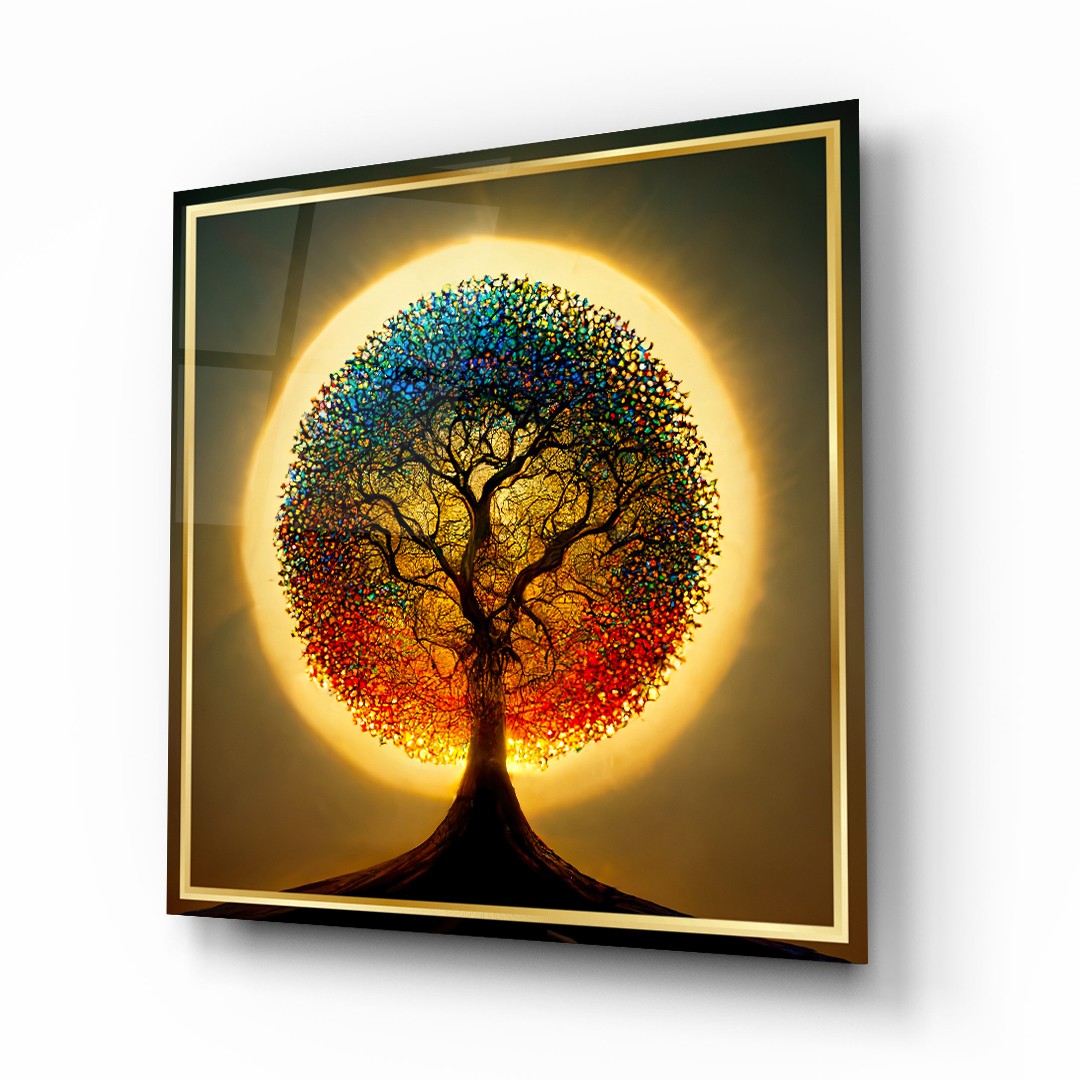 Tree of Life 9 - Square Glass Art