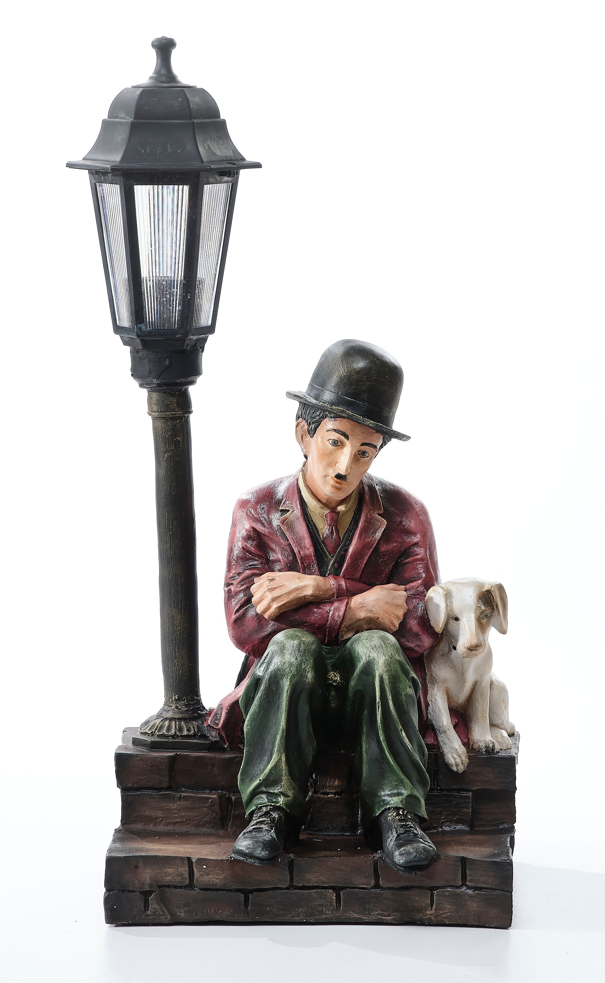 Ferozzi Chaplin and Dog Street Lamp - Sculpture Garden & Home Decor (Handmade)