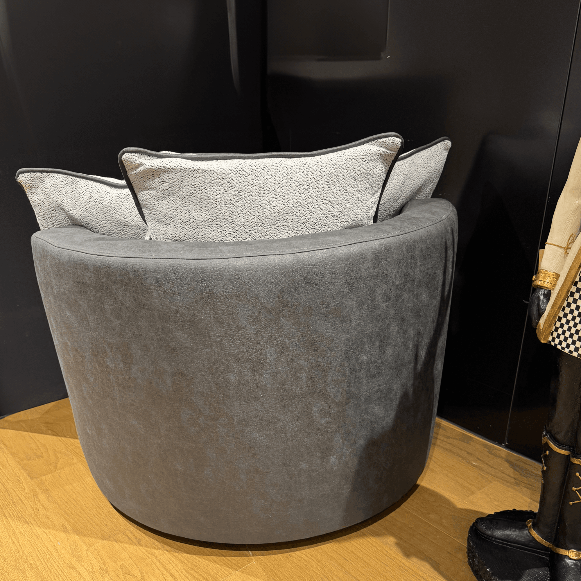 Form Dark Gray Swivel Armchair