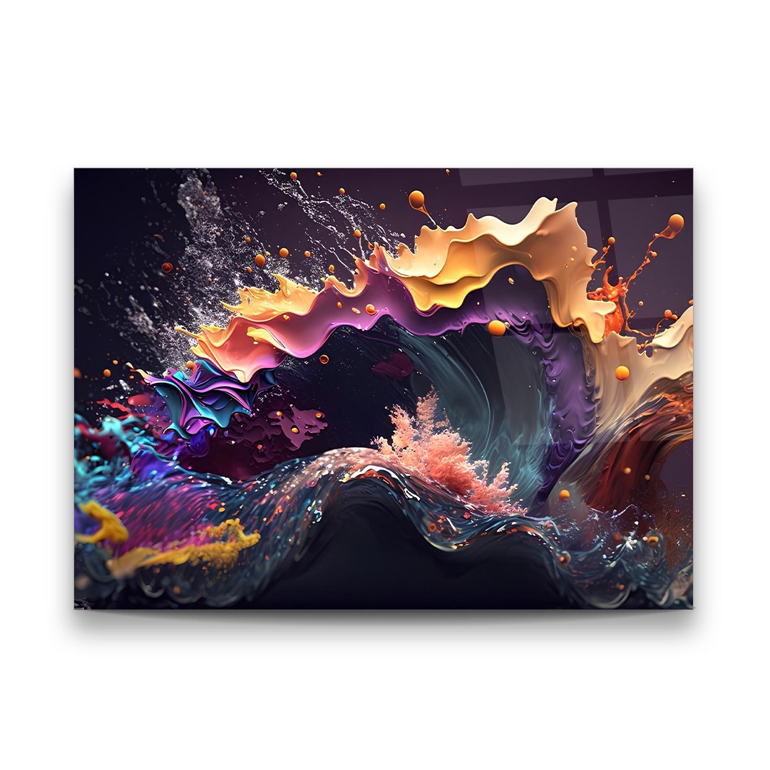 Color Wave - Horizontal Wall Glass Art