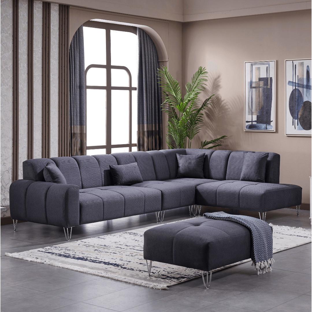 Asaf Sectional Sofa Set (Corner + Armchair)