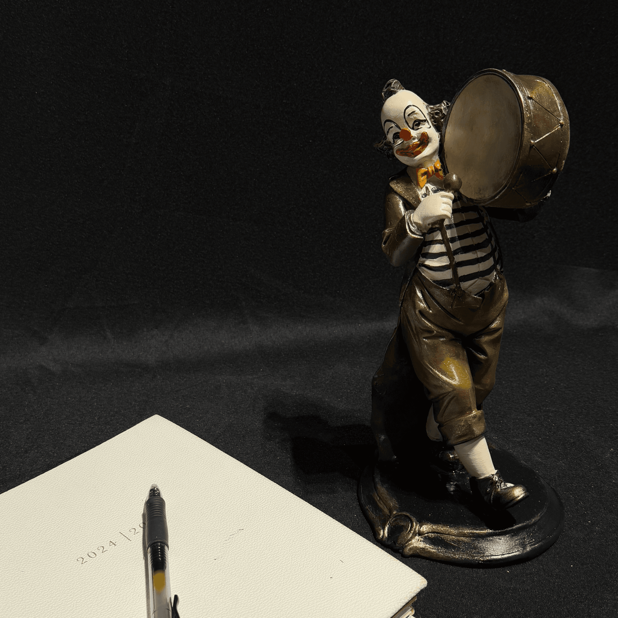 Clown Sculpture with Drum – Unique Decorative Figurine