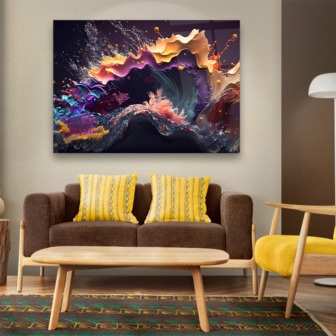 Color Wave - Horizontal Wall Glass Art