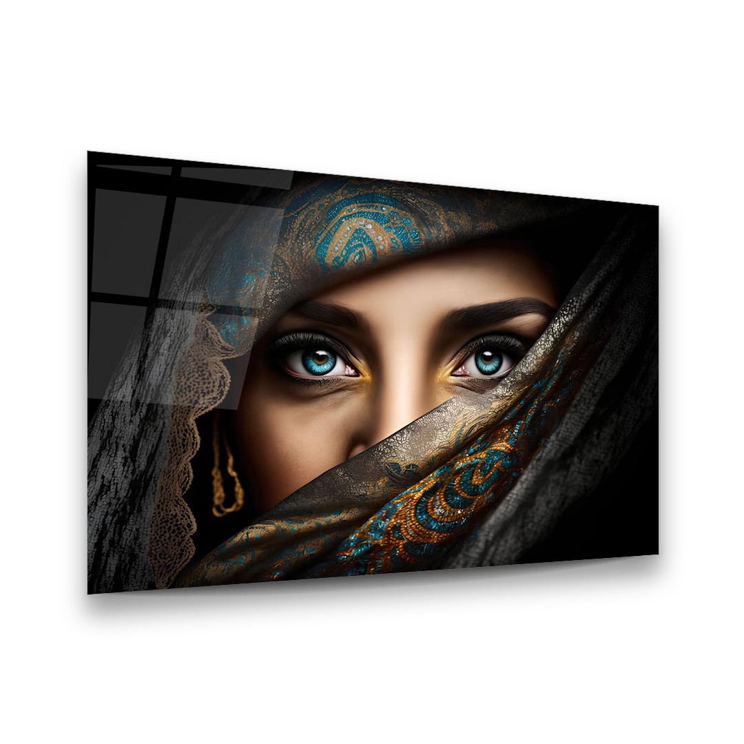 Veiled Woman - Horizontal Glass Art