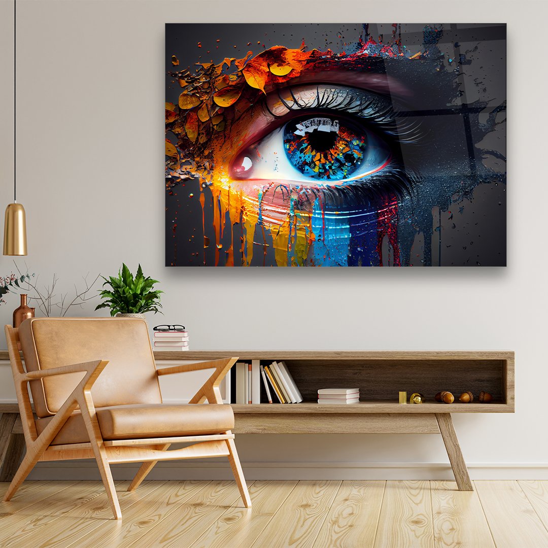 Oil Painting Eye Work - Horizontal Glass Art