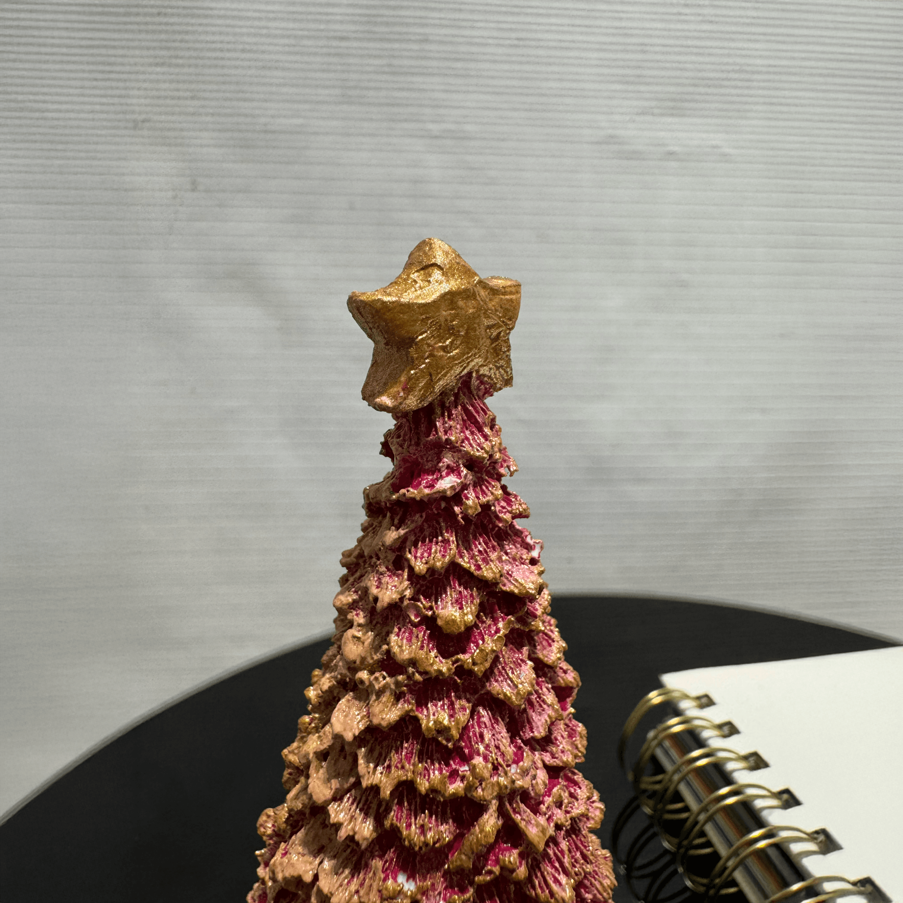 Pink Christmas Tree Figurine - (Handmade)