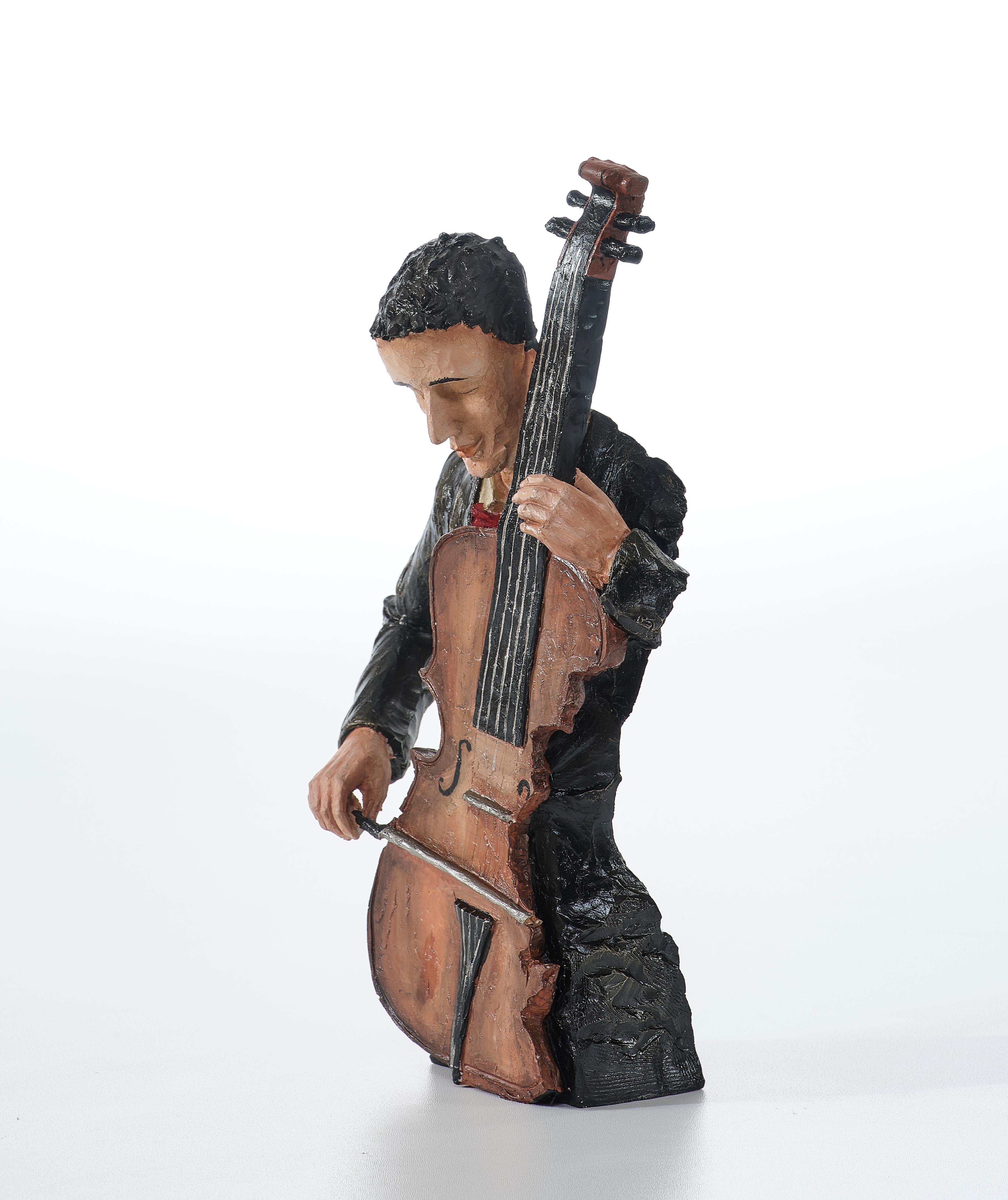 Man Playing Instrument Sculpture - Statue (Handmade)