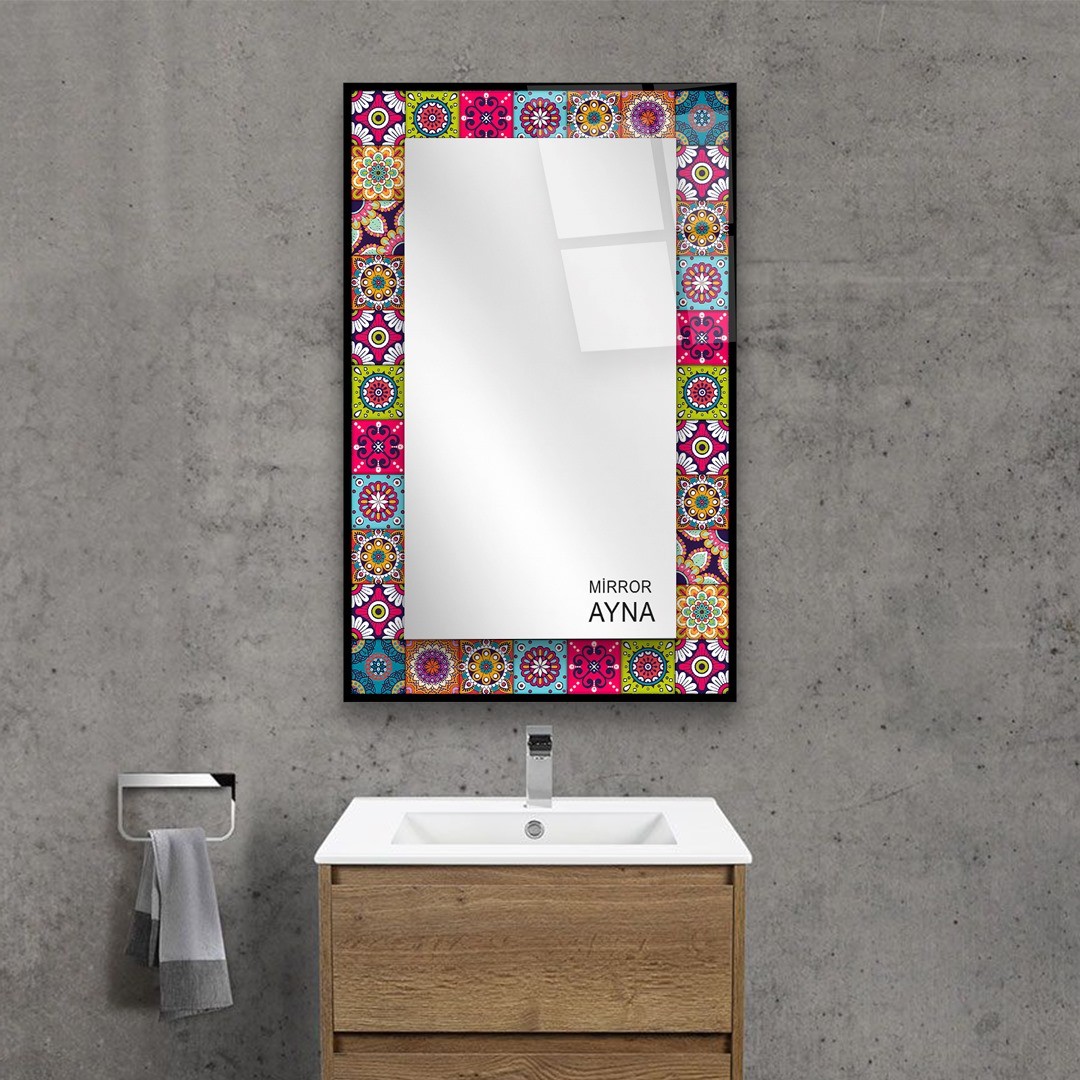 Tile Patterned Glass Mirror Kusadasi - Rectangle 5