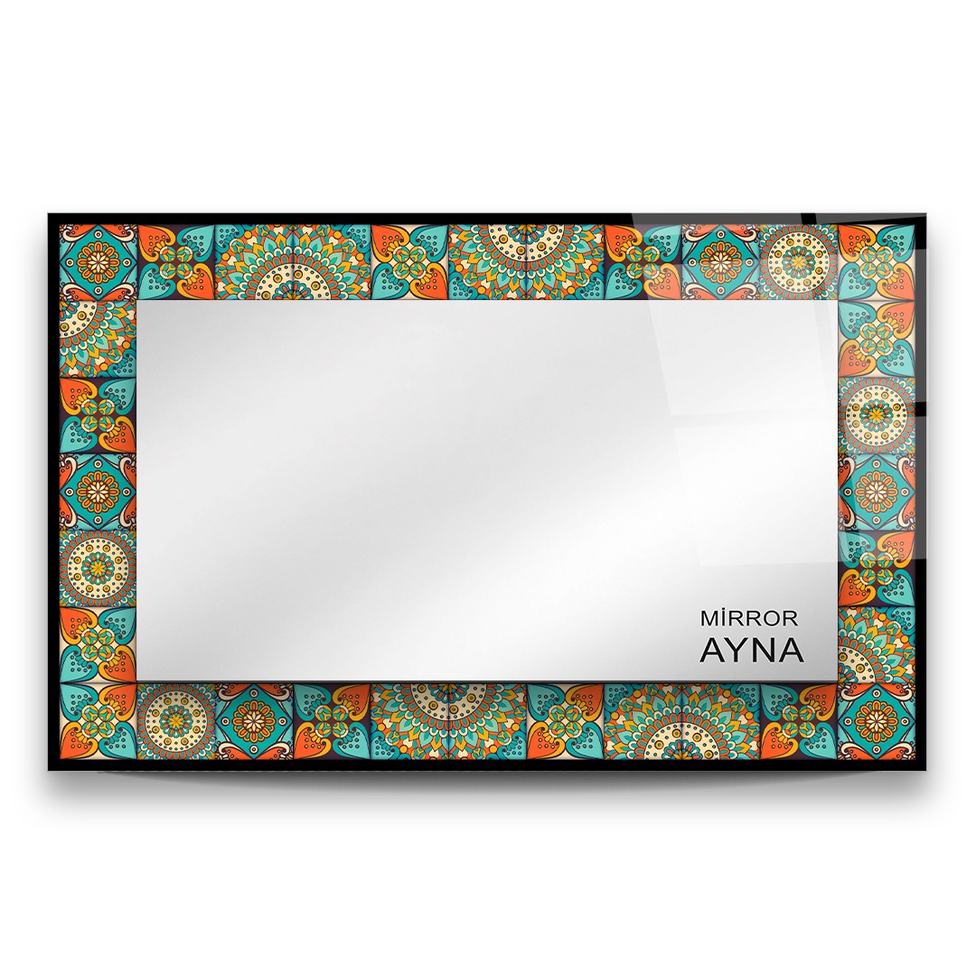 Tile Patterned Glass Mirror Bodrum  - Rectangle 2