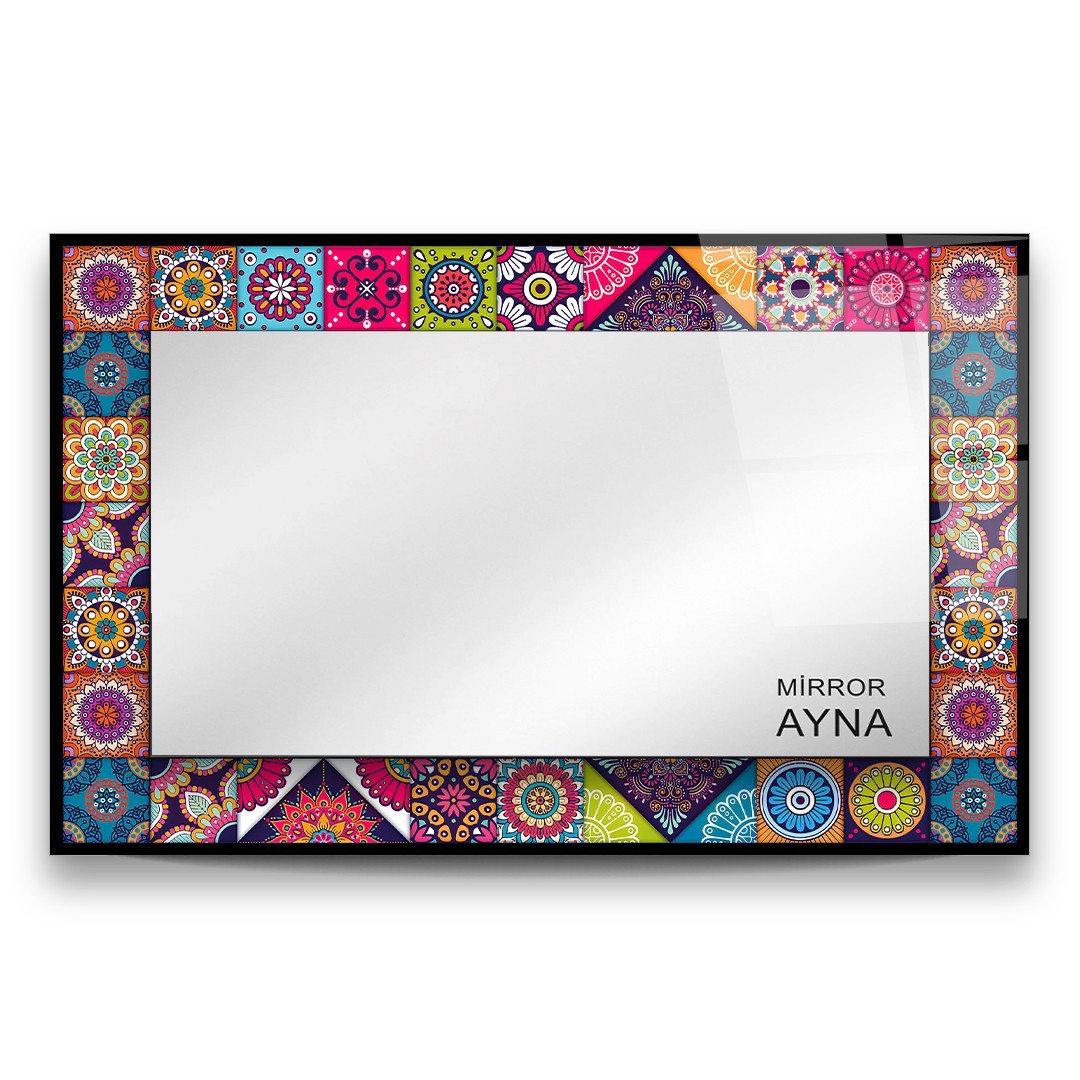 Tile Patterned Glass Mirror  Datca - Rectangle 3