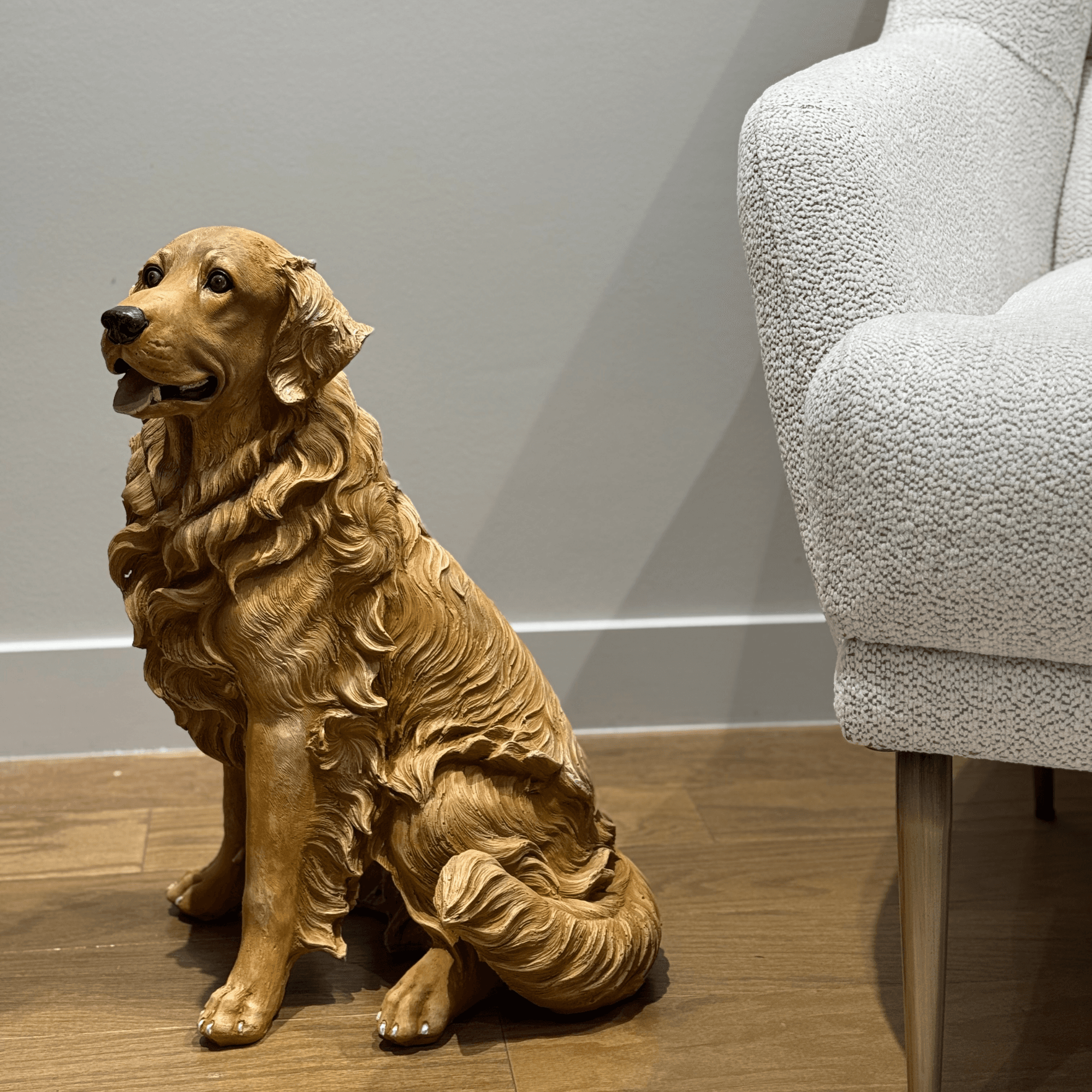 Handmade Golden Retriever Dog Statue - Decorative Pet Sculpture for Home & Garden