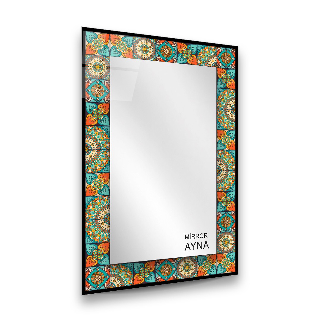 Tile Patterned Glass Mirror Bodrum  - Rectangle 2