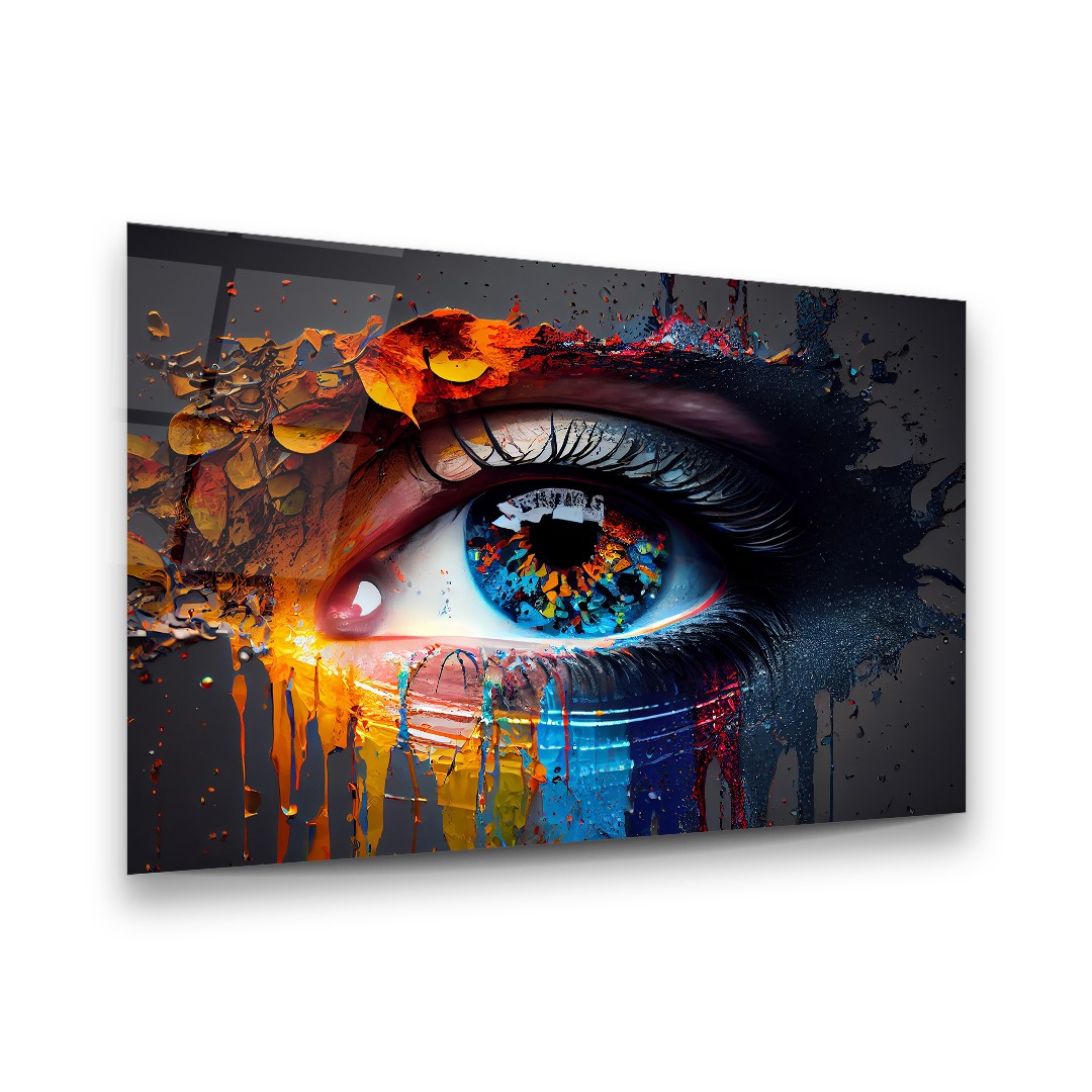 Oil Painting Eye Work - Horizontal Glass Art