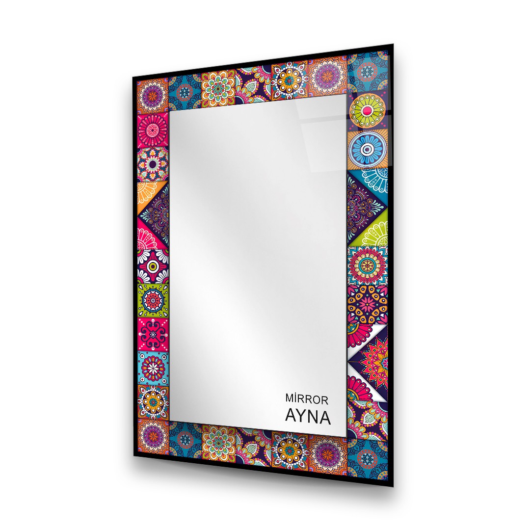 Tile Patterned Glass Mirror  Datca - Rectangle 3