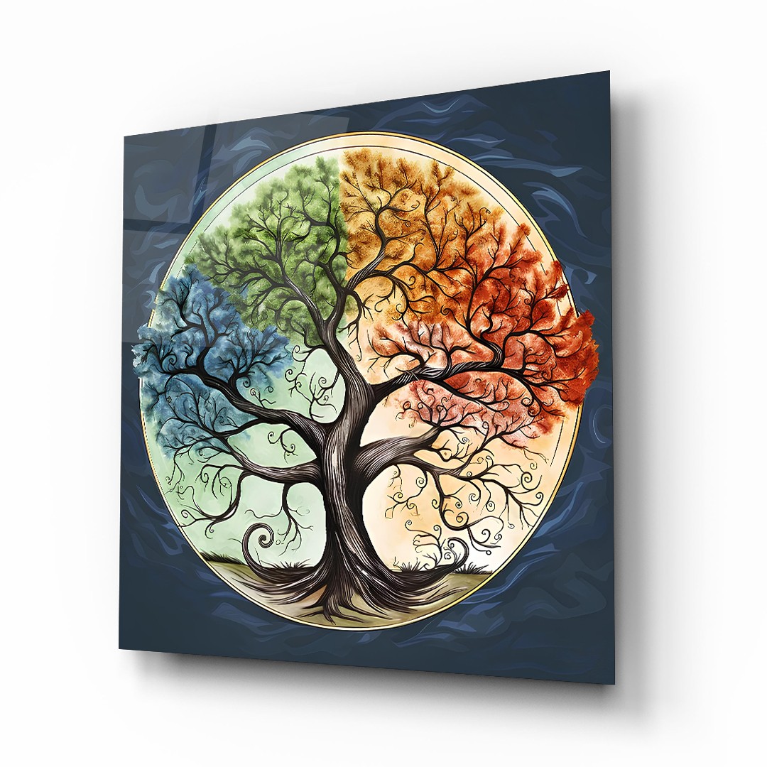 Tree of Life 7 - Square Wall Glass Art