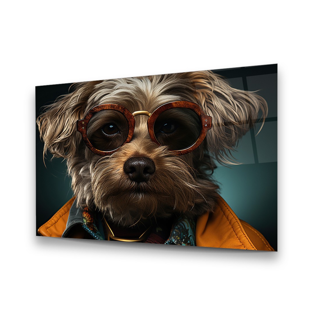 Fashion Dog - Horizontal Glass Art