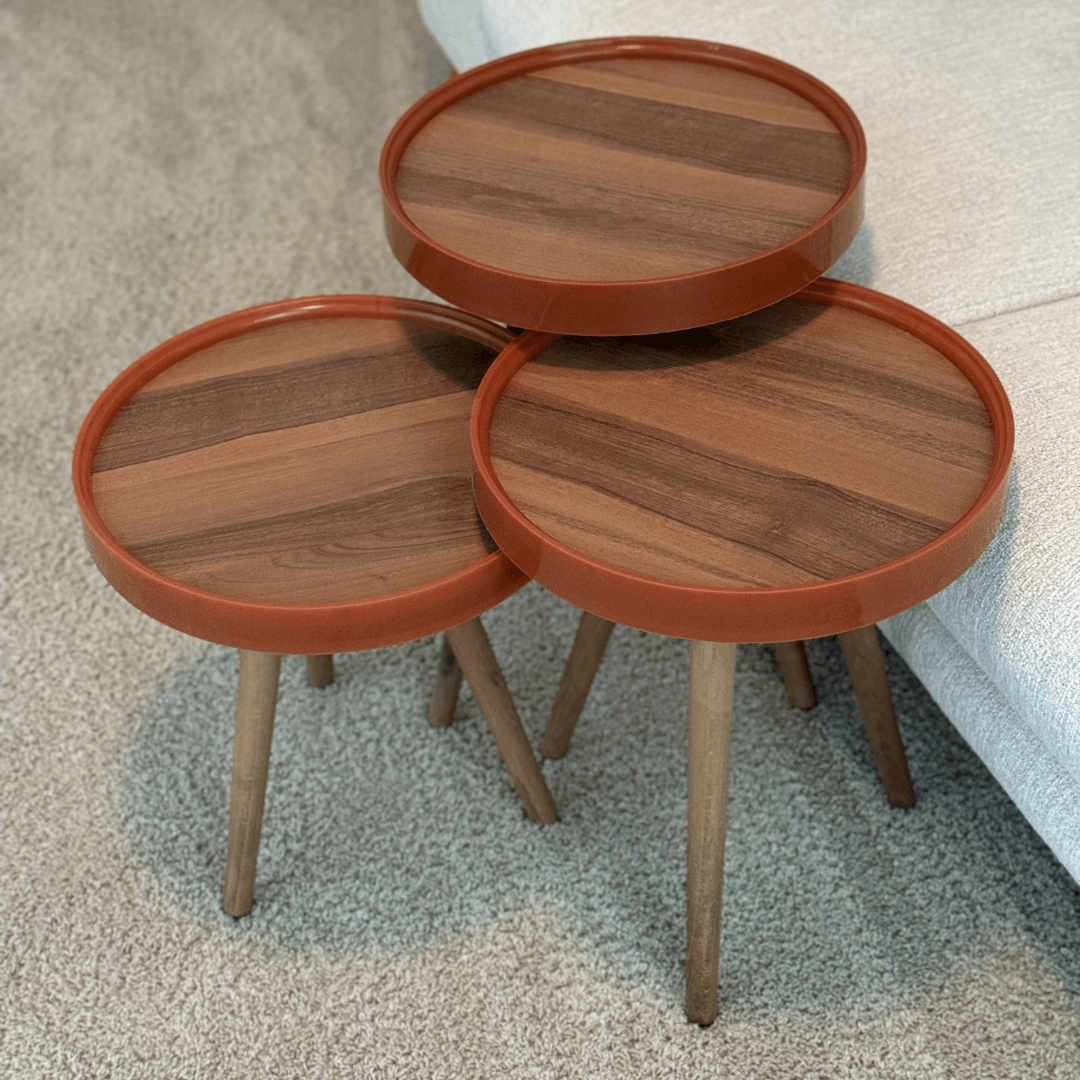 Orange Edge Nesting Table Set