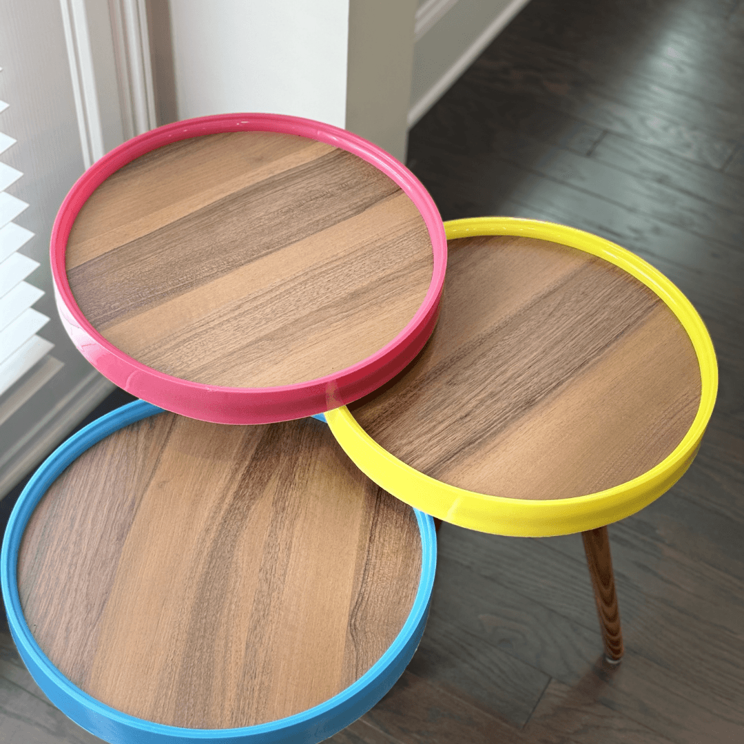 Modern Multi-Color Accent Table Set