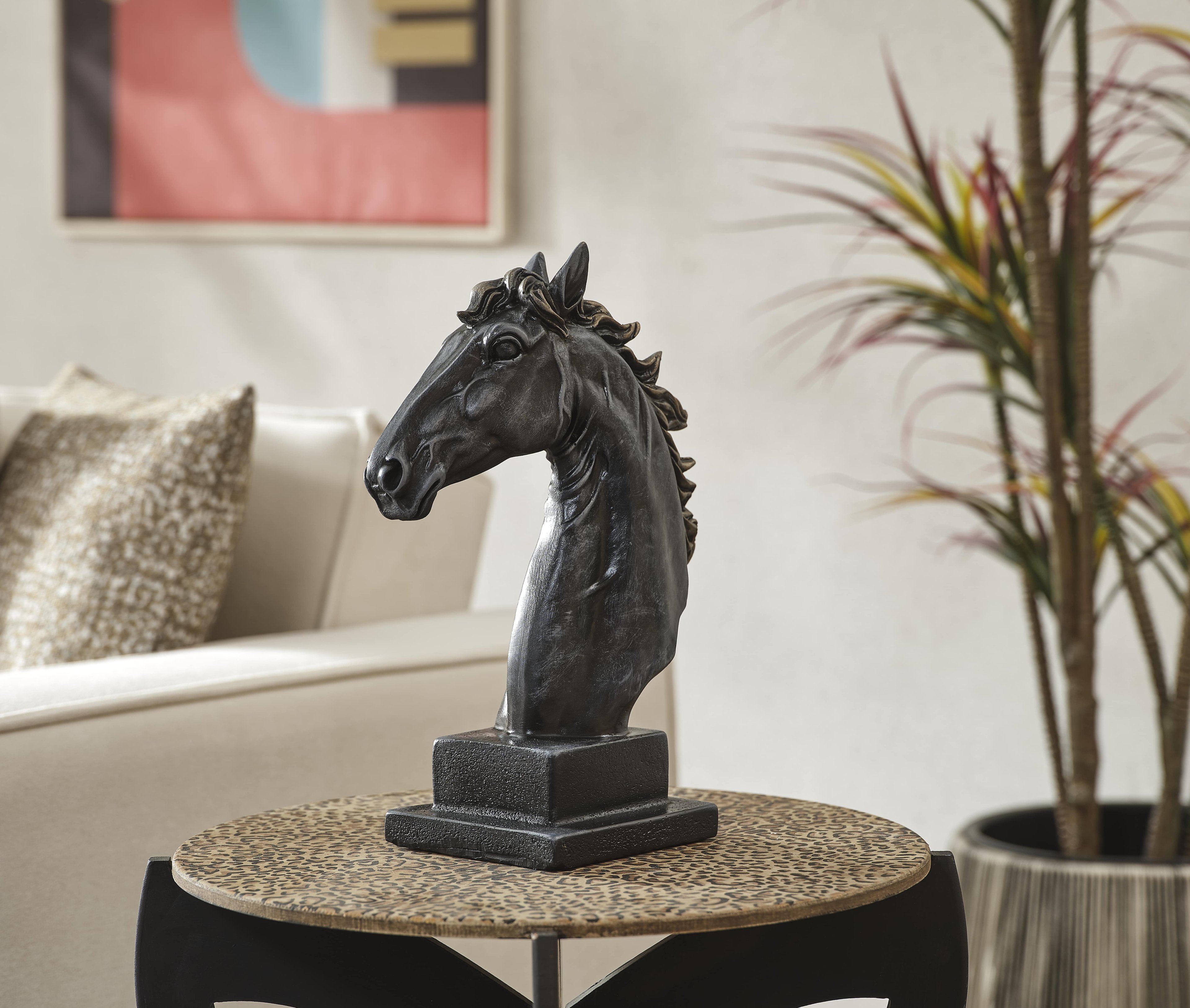 Horse Head with Pedestal - Sculpture (Handmade)