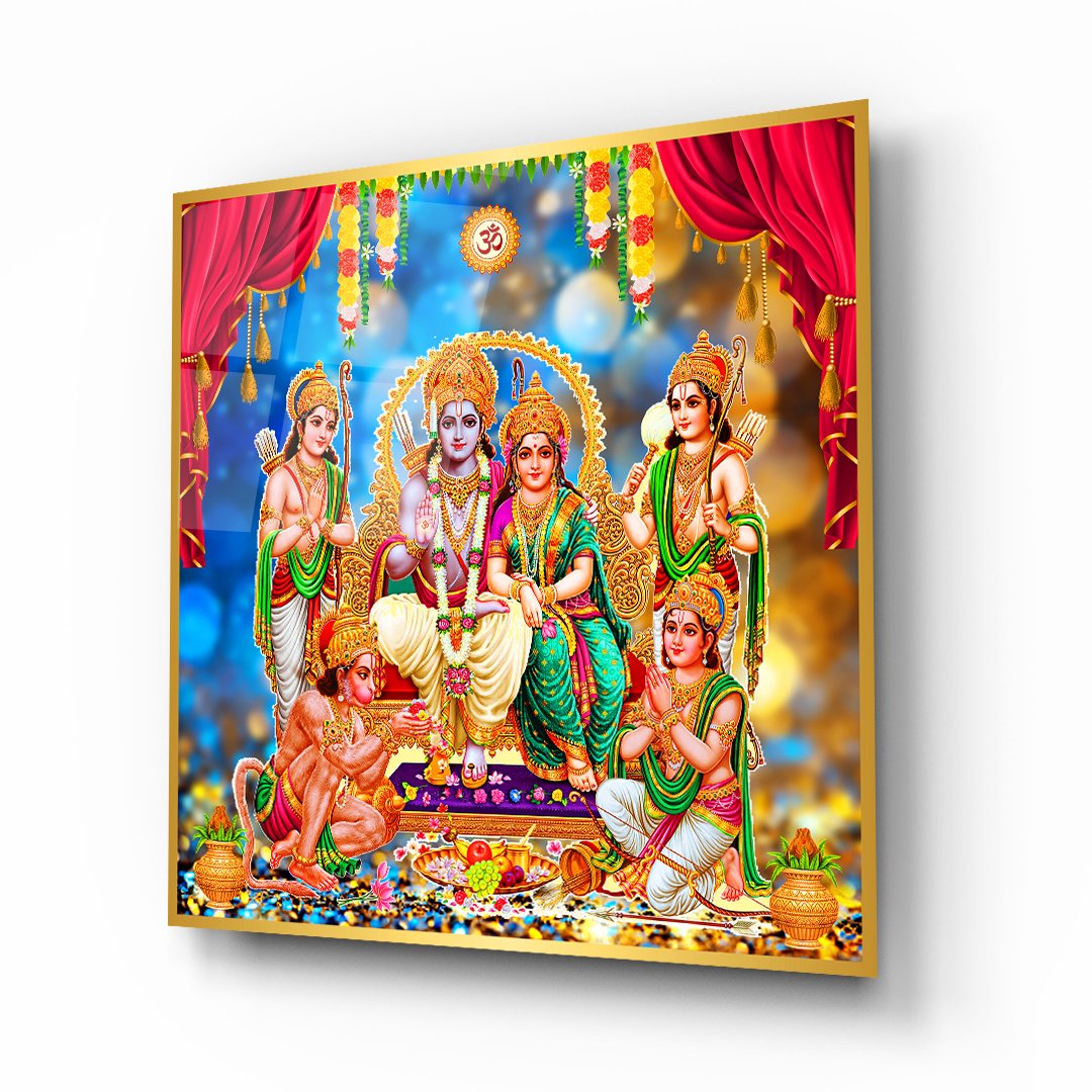 Divine Hindu Deities - Premium Tempered Glass Wall Art Square