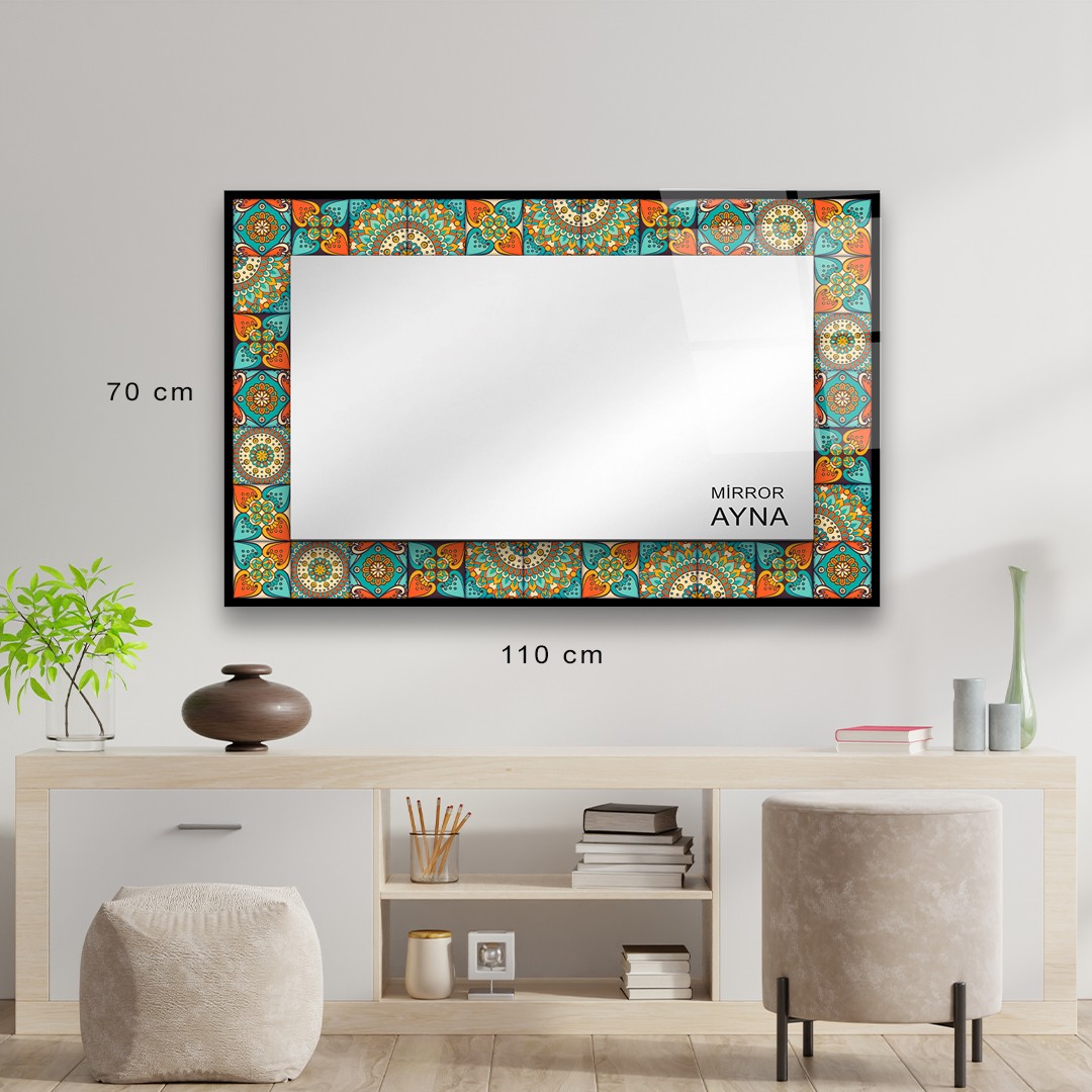 Tile Patterned Glass Mirror Bodrum  - Rectangle 2