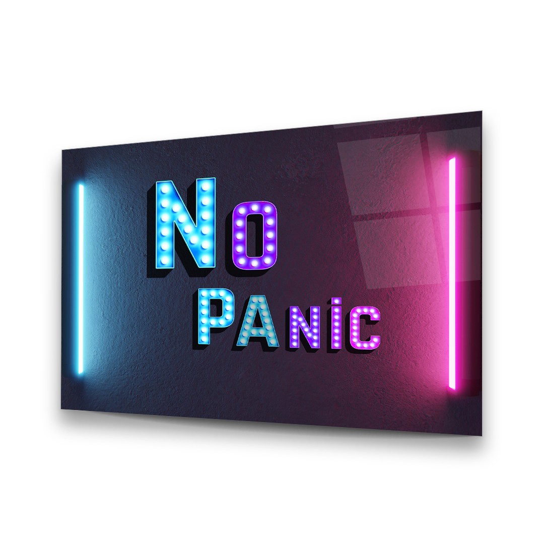 No Panic - Horizontal Wall Glass Art