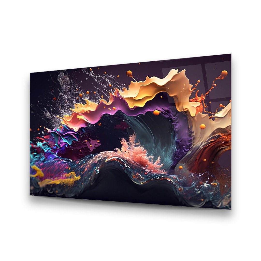 Color Wave - Horizontal Wall Glass Art