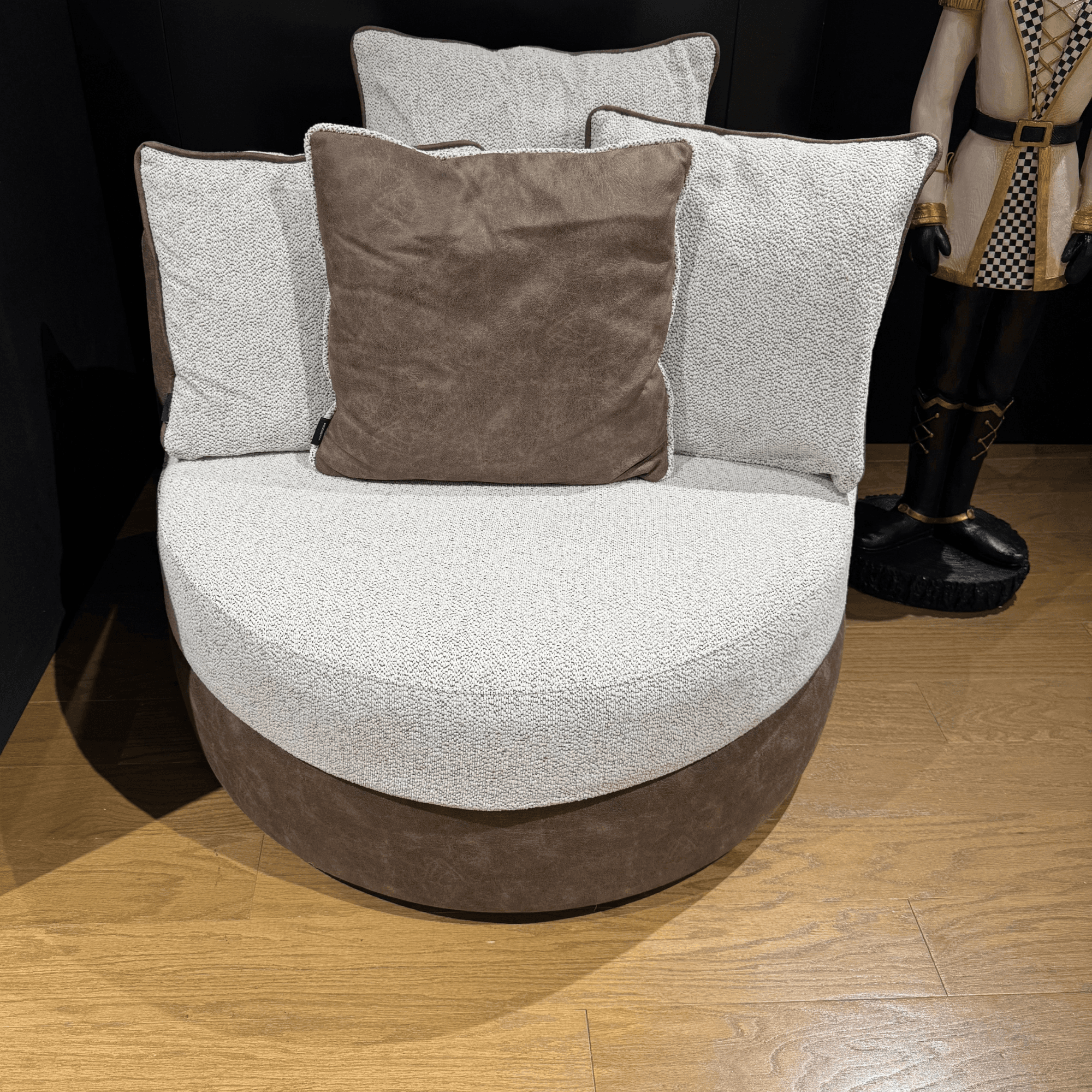 Form Light Brown Beige Swivel Armchair  - Form Dark Gray Swivel Armchair