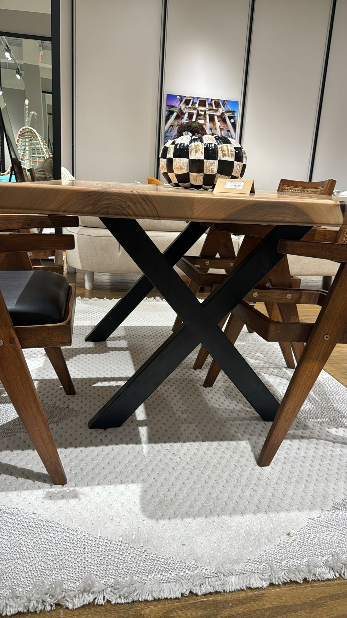 Walnut and Iron Dining Table – Two Size Options