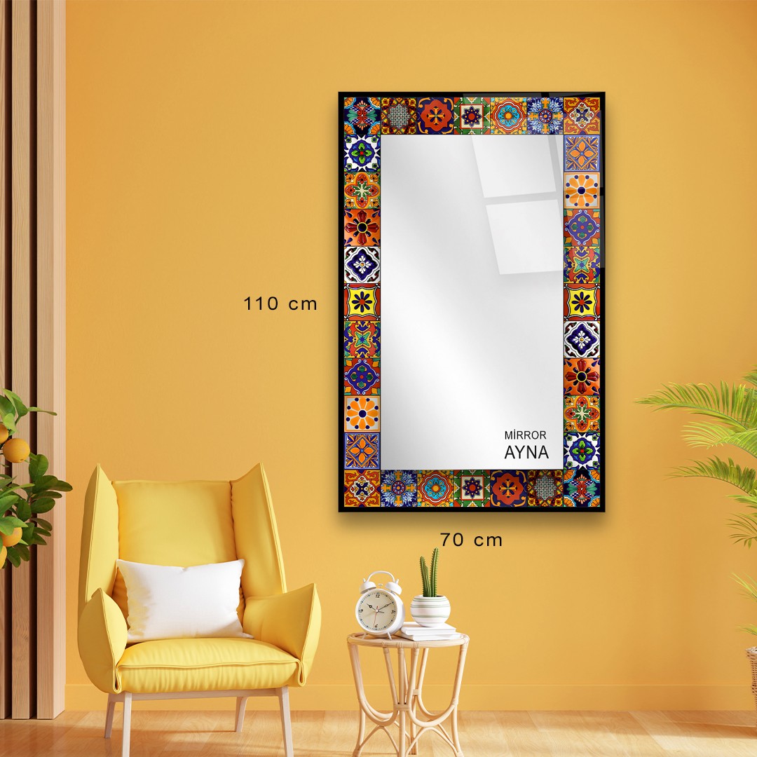 Tile Patterned Glass Mirror Ayvalik  - Rectangle 1