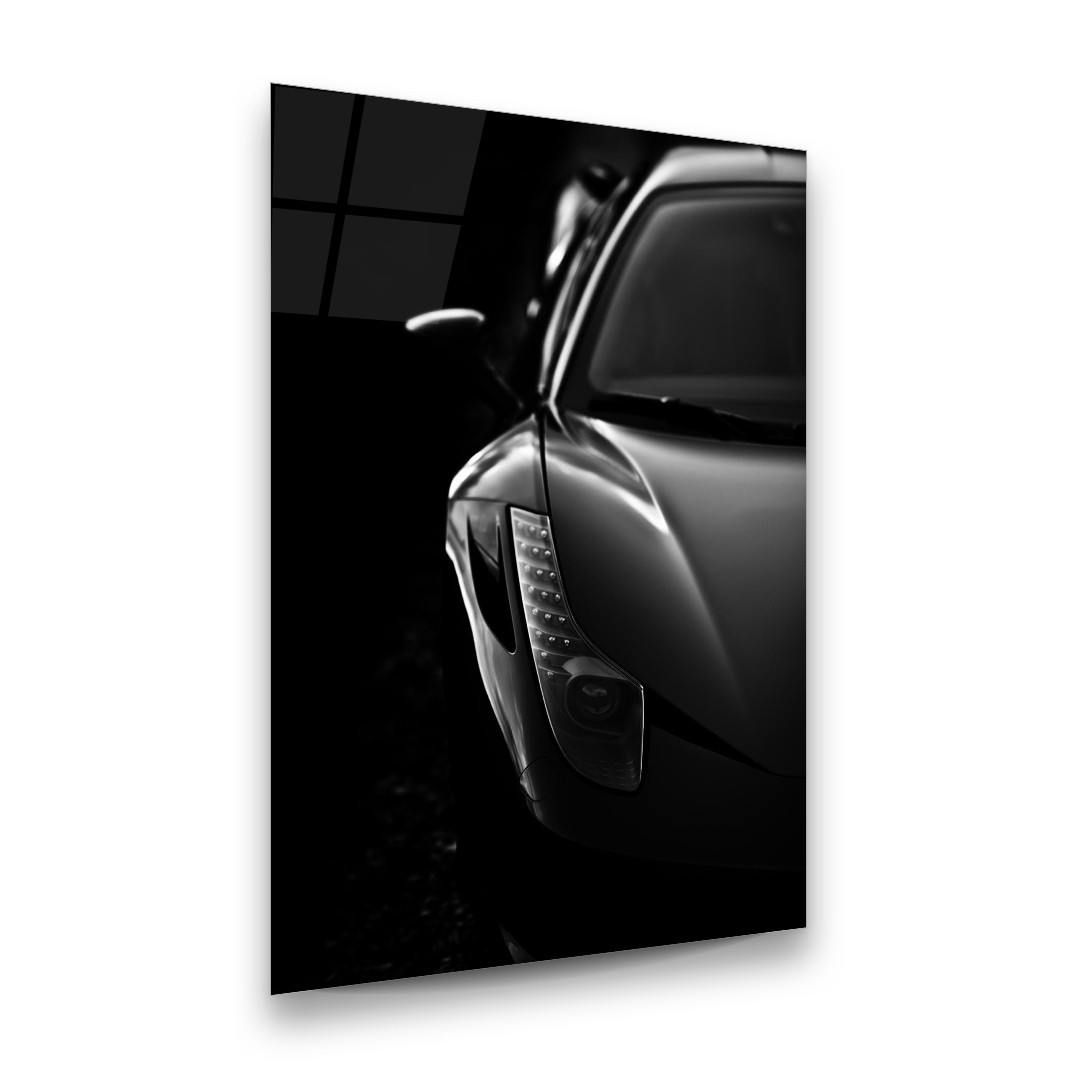 Black Car - Rectangle Glass Art