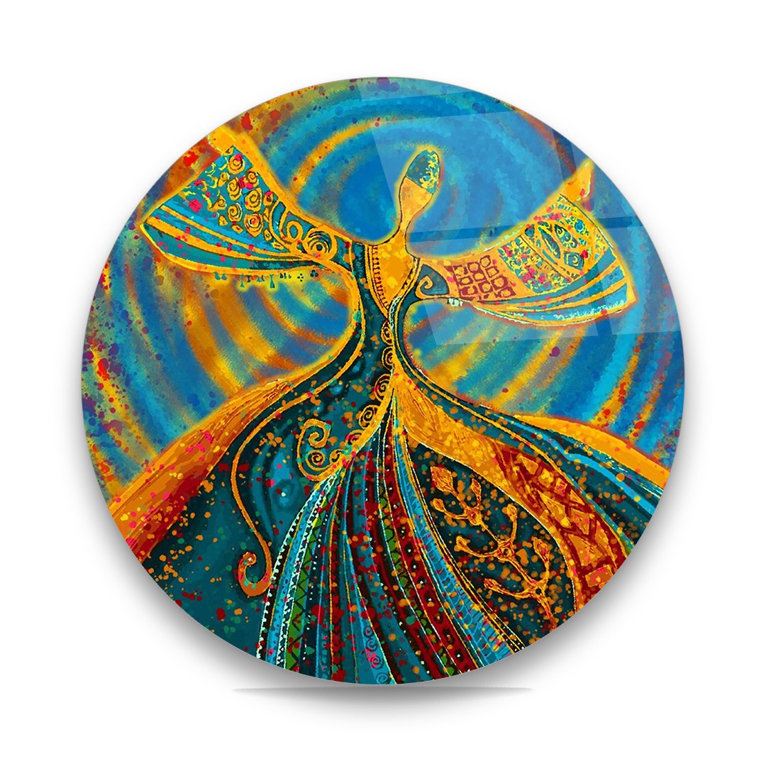 Dervish Dance - Premium Tempered Glass Wall Art Circle