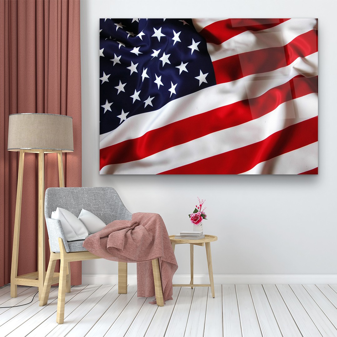 USA Flag - Horizontal Glass Art