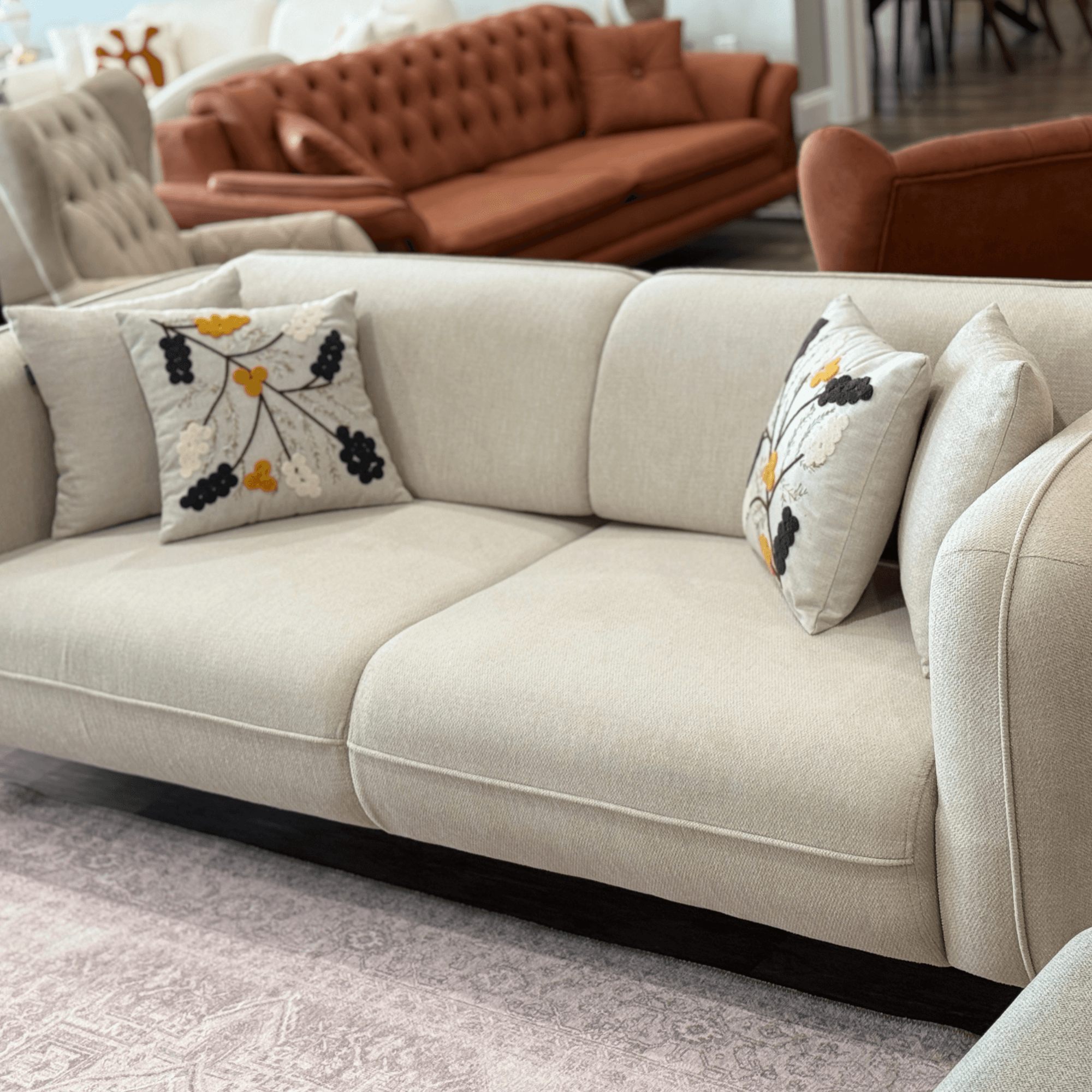 Ferozzi Violetta Convertible Sofa Set (3+3+1 )