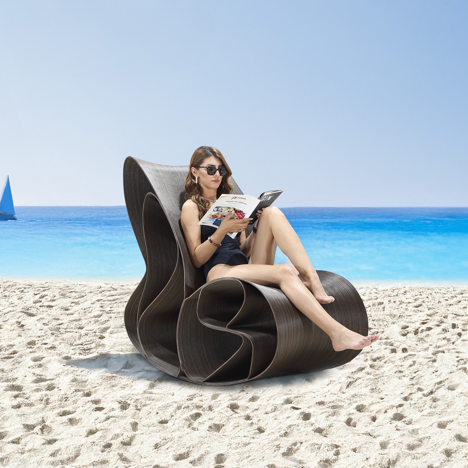 Ferozzi Serenity Curve Customizable 3D-Printed Sun Lounger for Garden and Beach