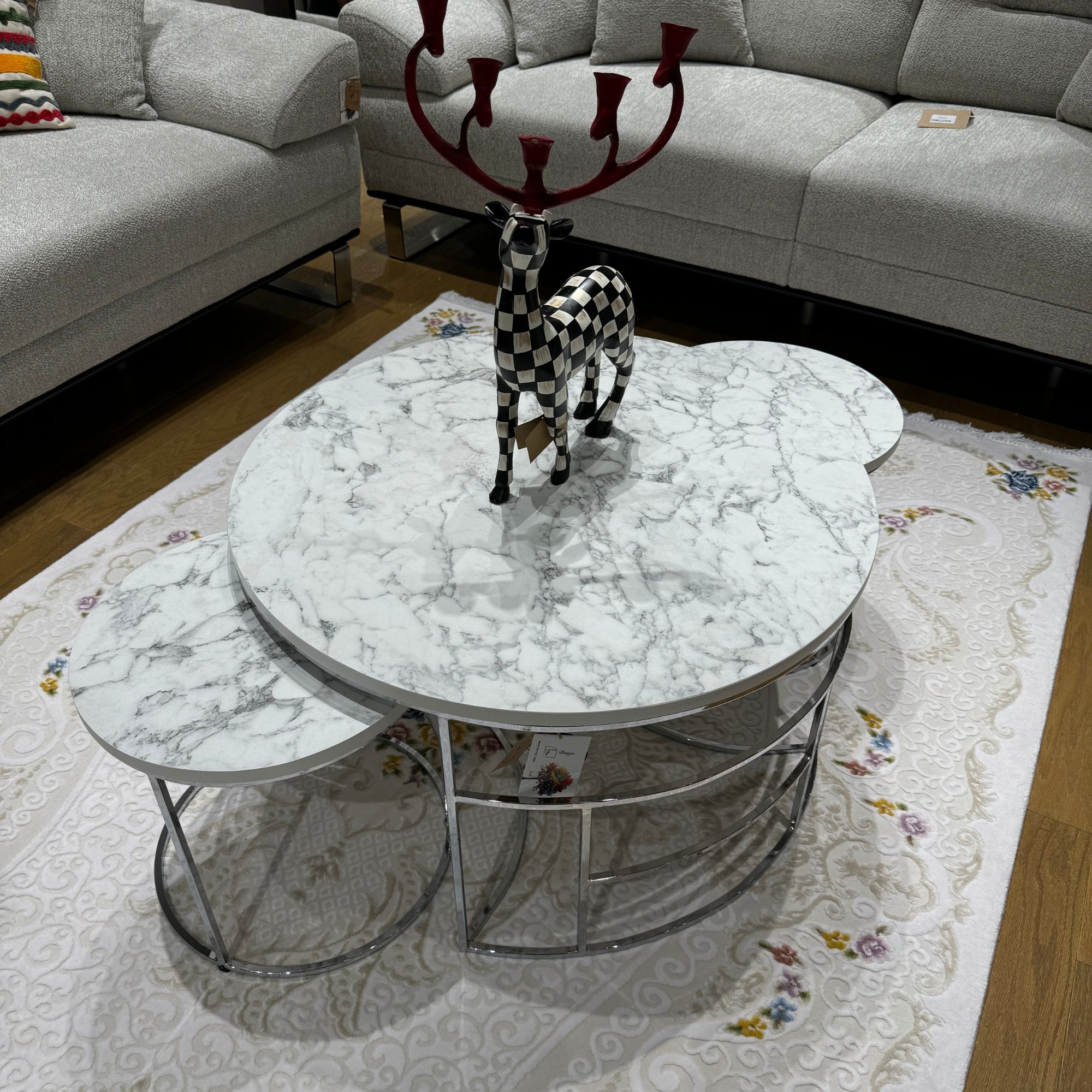 Durable Marble Top Accent Table