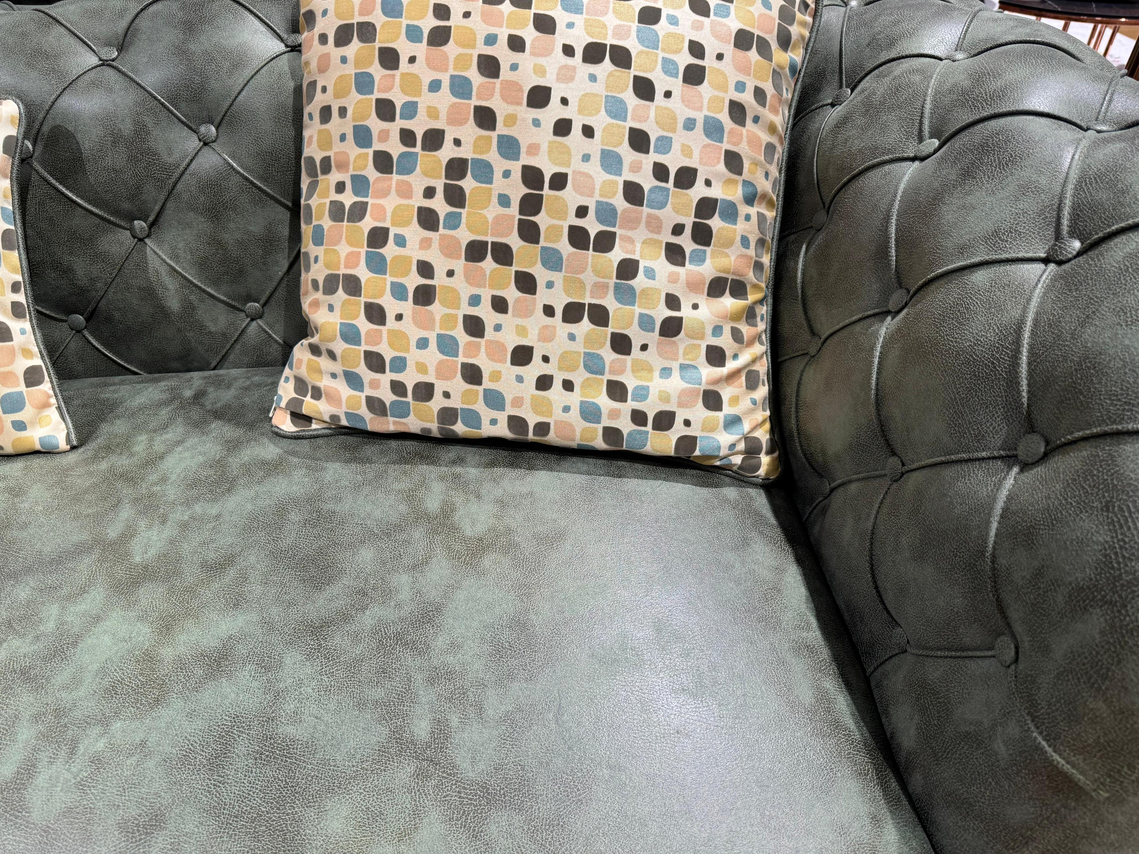 Ferozzi Green Tufted Sofa