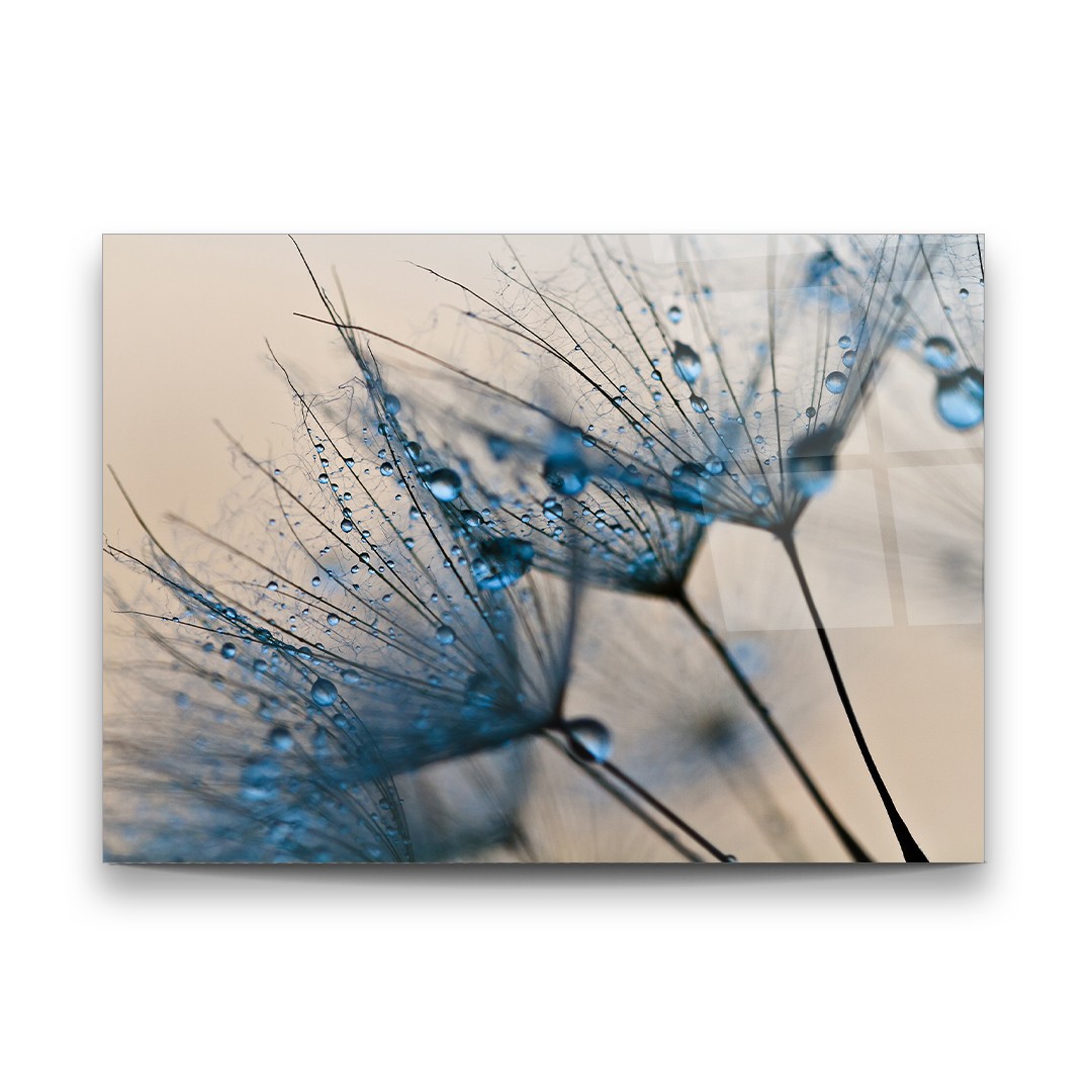 Blue Drops - Horizontal Glass Art