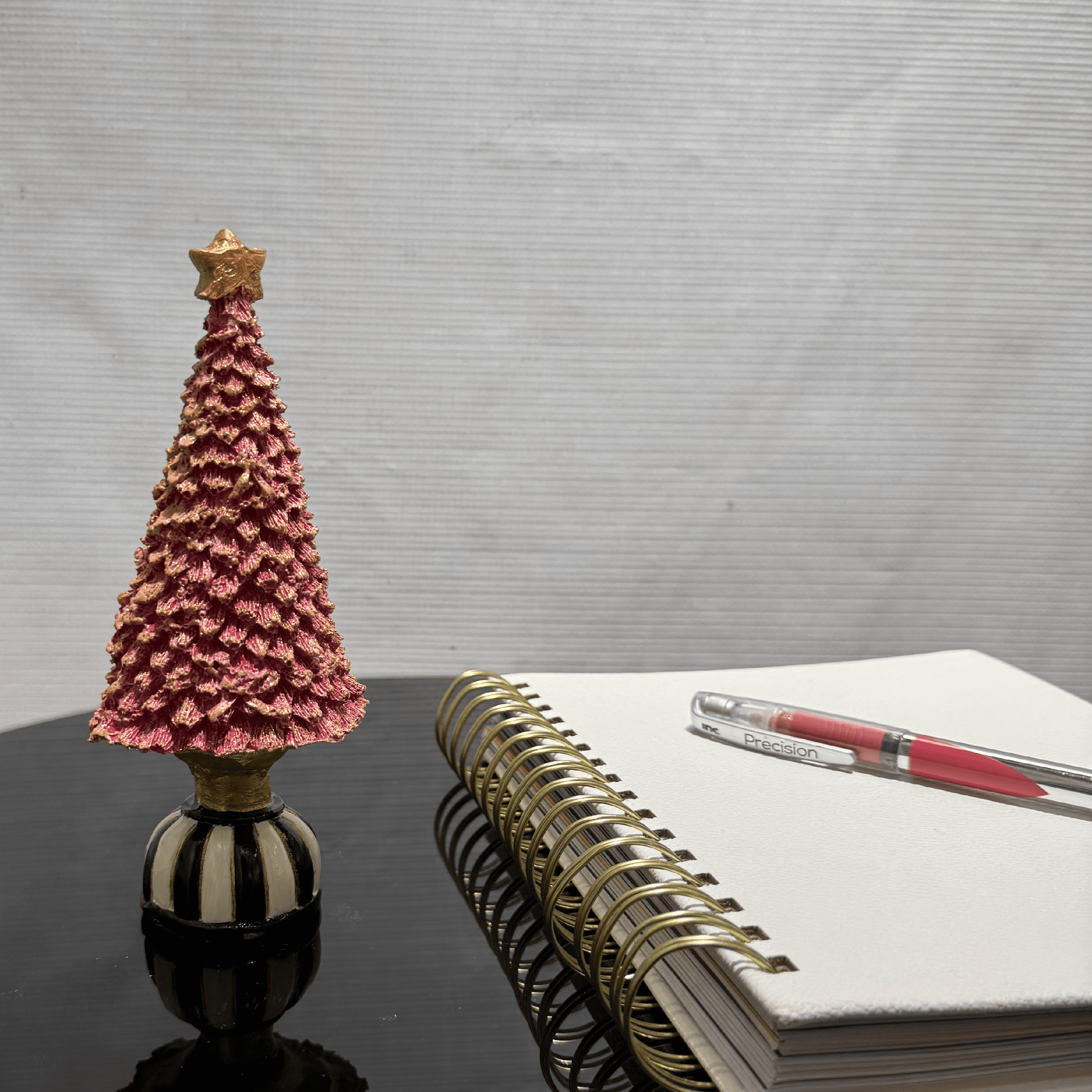 Pink Christmas Tree Figurine - (Handmade)